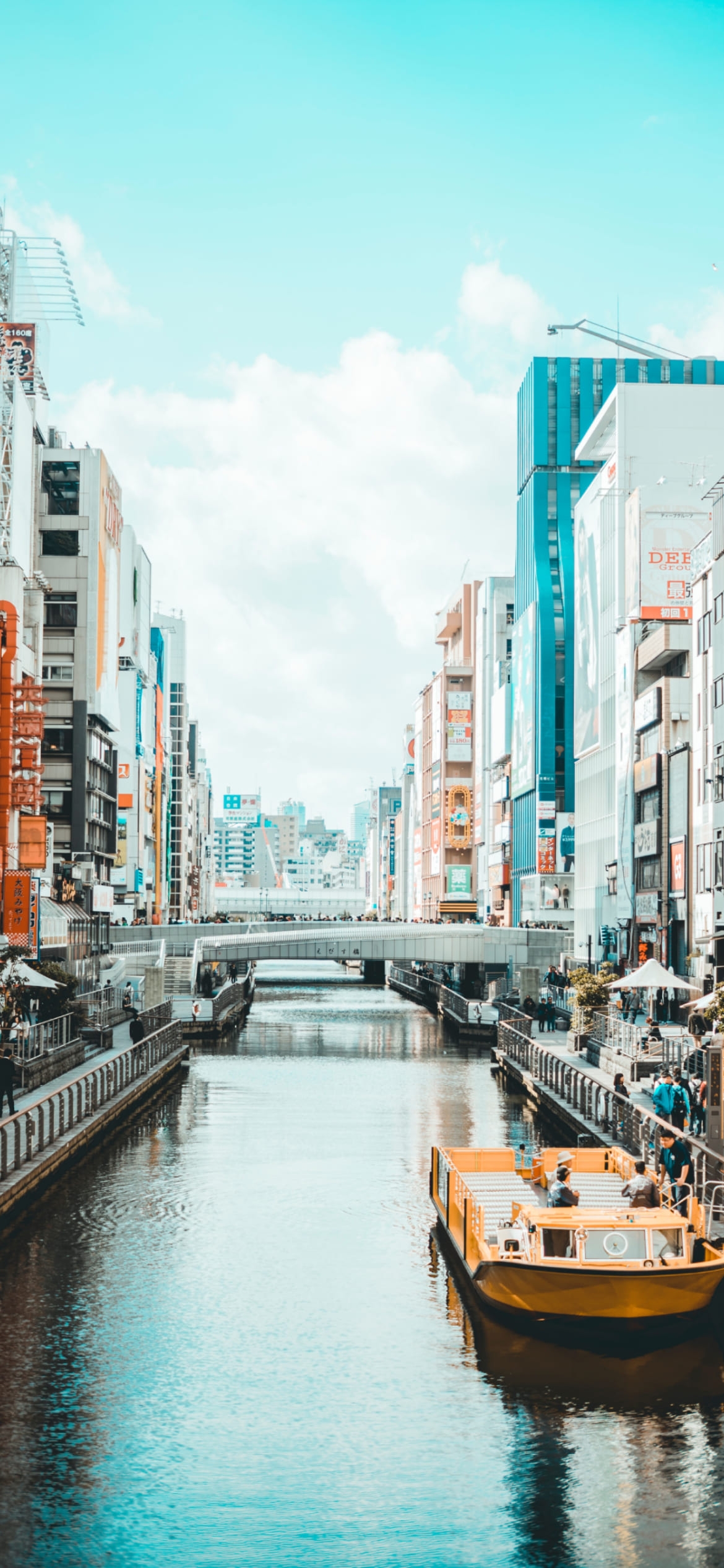 大阪 道頓堀 川 船 道頓堀川の1170 x 2532 / スマホ壁紙