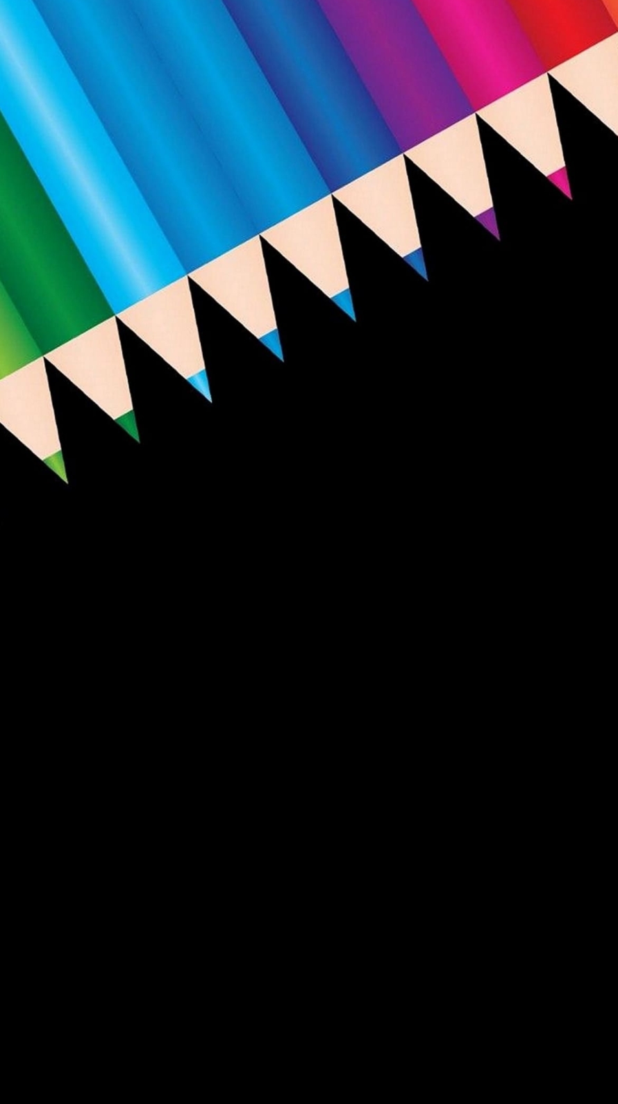 カラフルな色鉛筆 イラストの890 x 1590 / スマホ壁紙