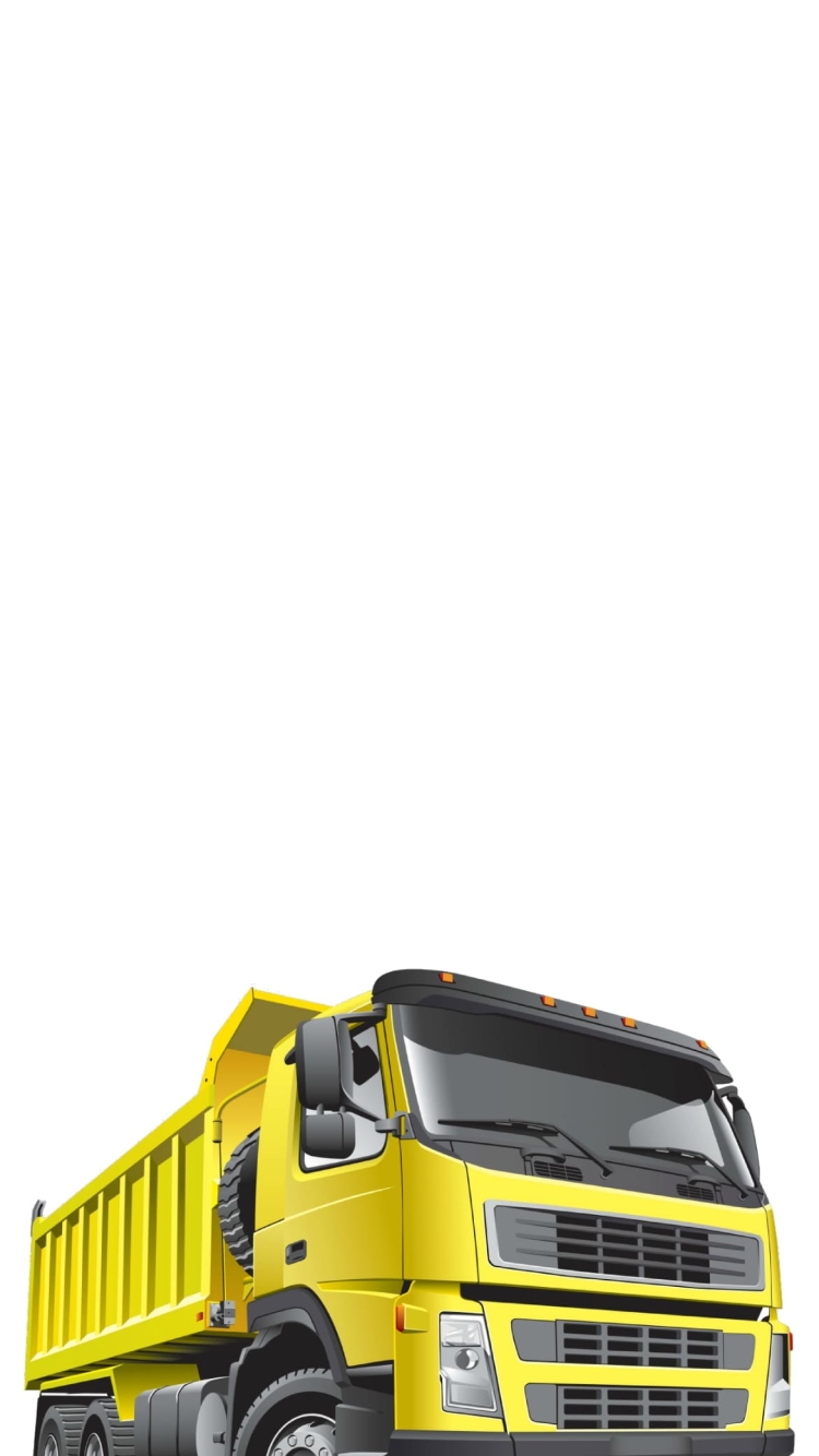 黄色い工事用のトラックの750 x 1334 / スマホ壁紙