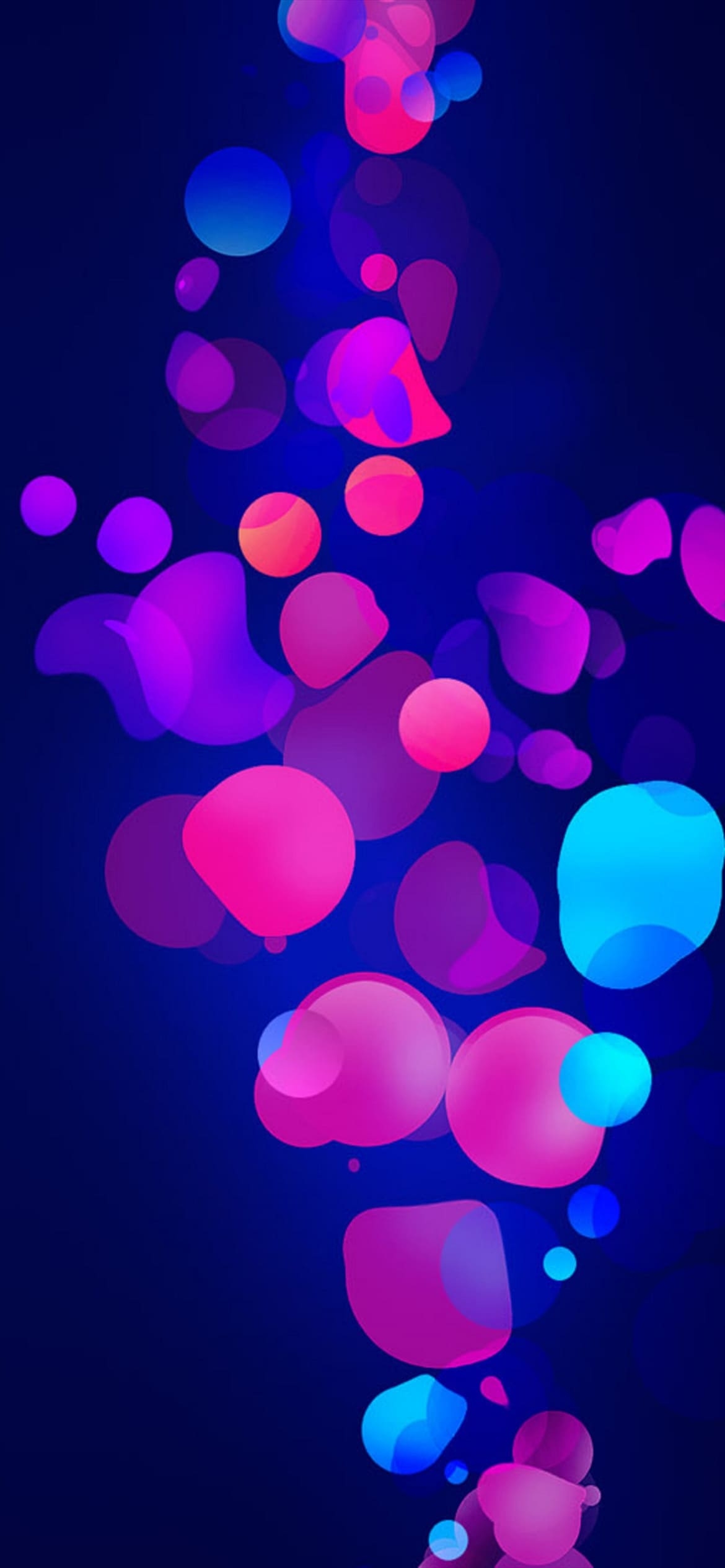 青 水色・ピンク・紫の丸の1170 x 2532 / スマホ壁紙