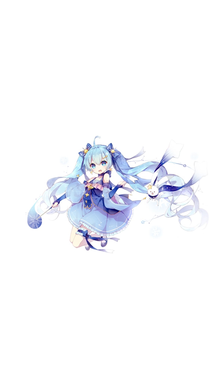 雪ミクの750 x 1334 / スマホ壁紙