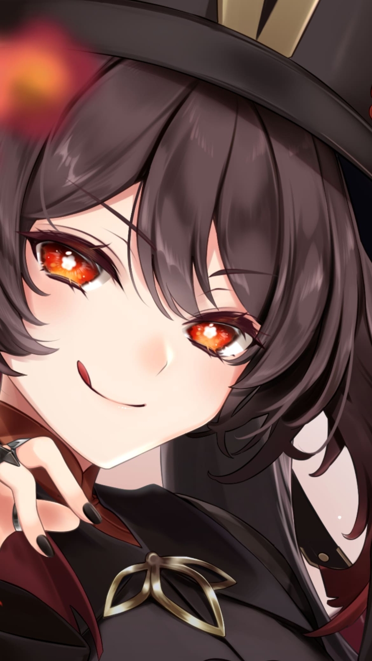 原神 かわいいフータオ 胡桃の750 x 1334 / スマホ壁紙