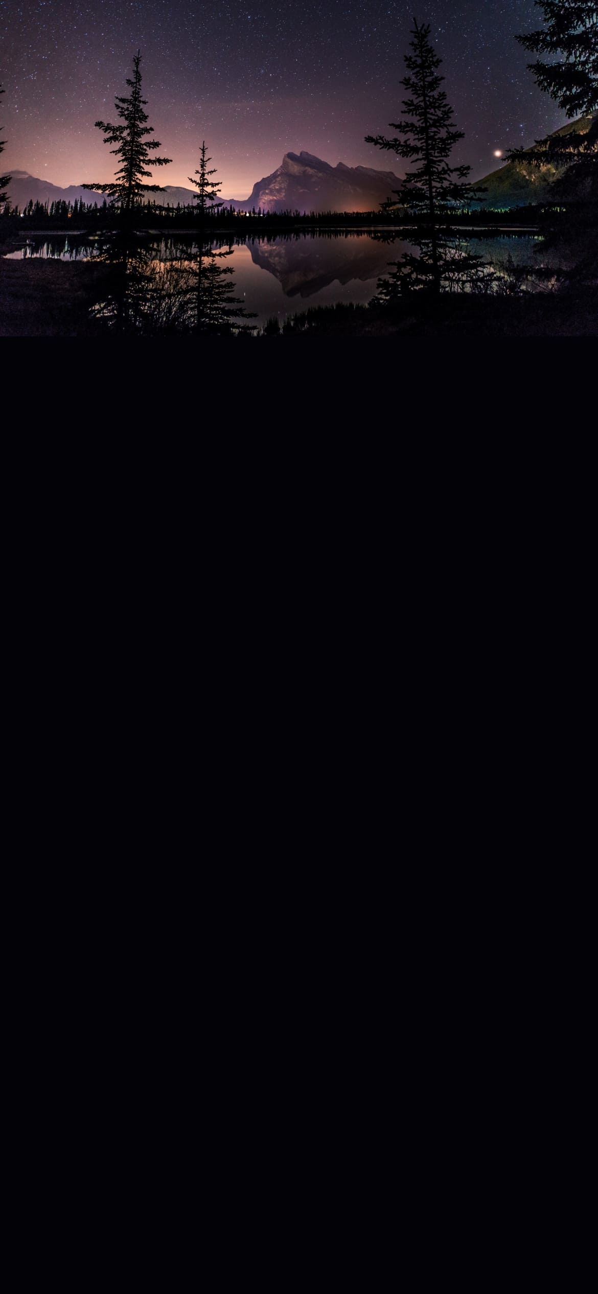 銀河 雪山 湖畔 絶景 4Kの1170 x 2532 / スマホ壁紙