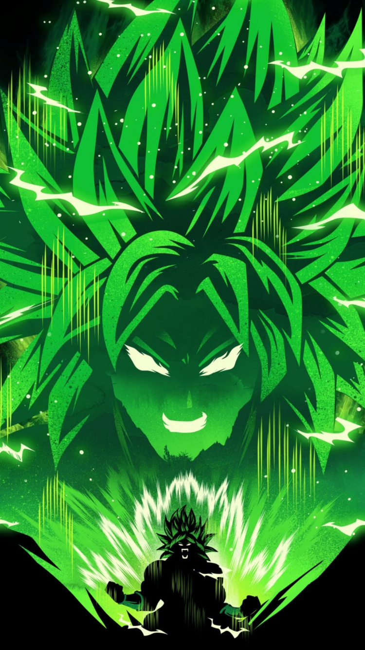 かっこいいブロリー ドラゴンボール超 緑の750 x 1334 / スマホ壁紙
