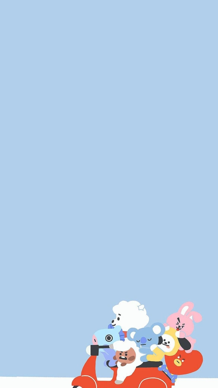 LINE BT21 BTS TATA KOYA RJ SHOOKY MANG CHIMMY COOKYの750 x 1334 / スマホ壁紙