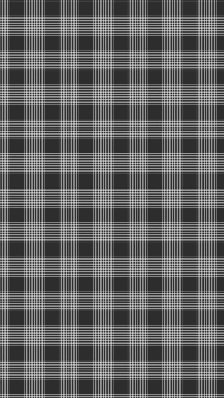 黒のチェック柄のパターンの750 x 1334 / スマホ壁紙