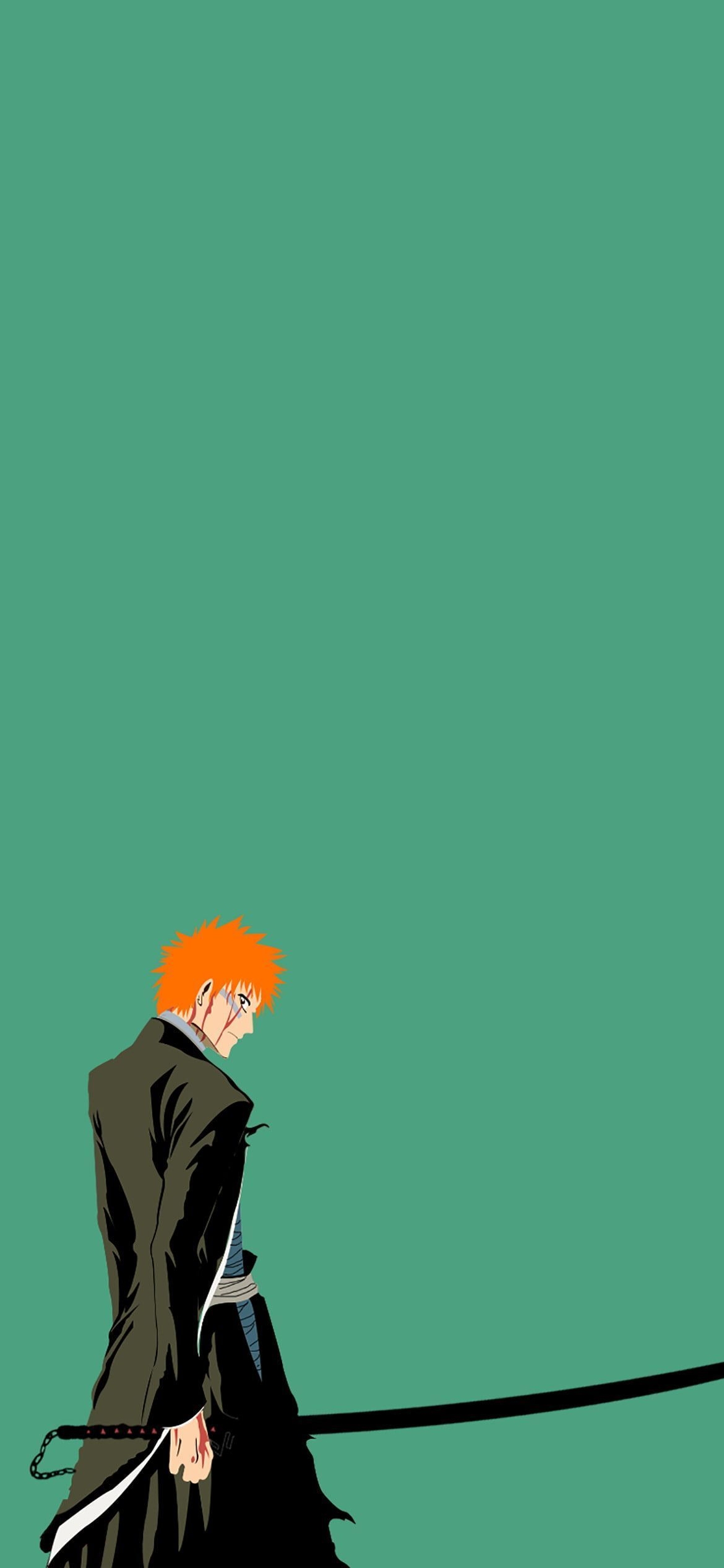 BLEACH 黒崎一護 ベクター 緑の1170 x 2532 / スマホ壁紙