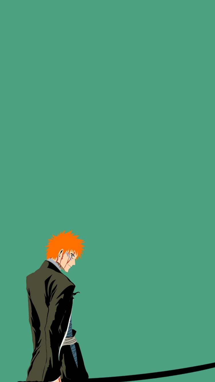 BLEACH 黒崎一護 ベクター 緑の750 x 1334 / スマホ壁紙