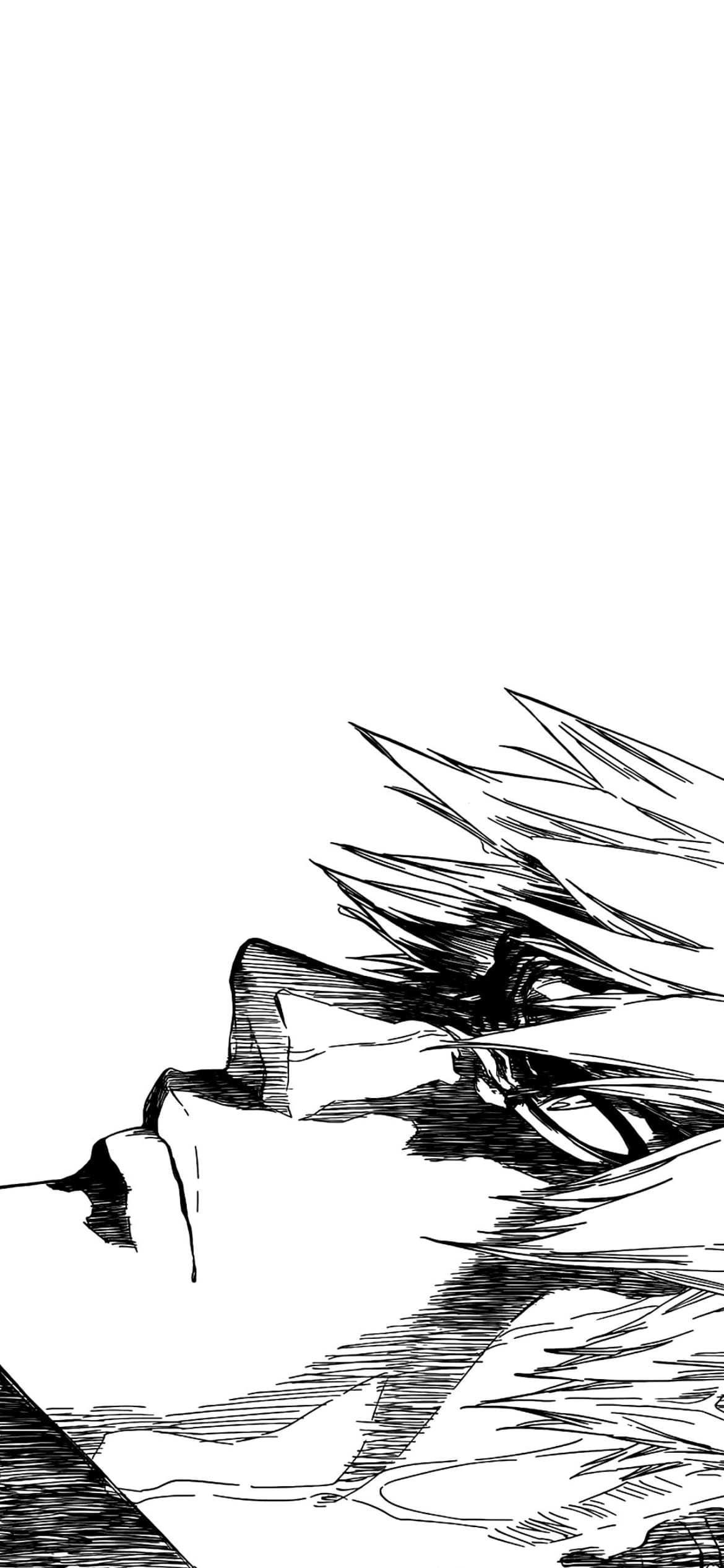 BLEACH かっこいい黒崎一護 白黒の1170 x 2532 / スマホ壁紙