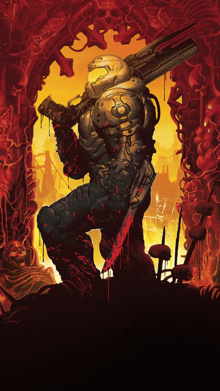 Doom ドゥームスレイヤー ドゥームガイの750 x 1333 / スマホ壁紙