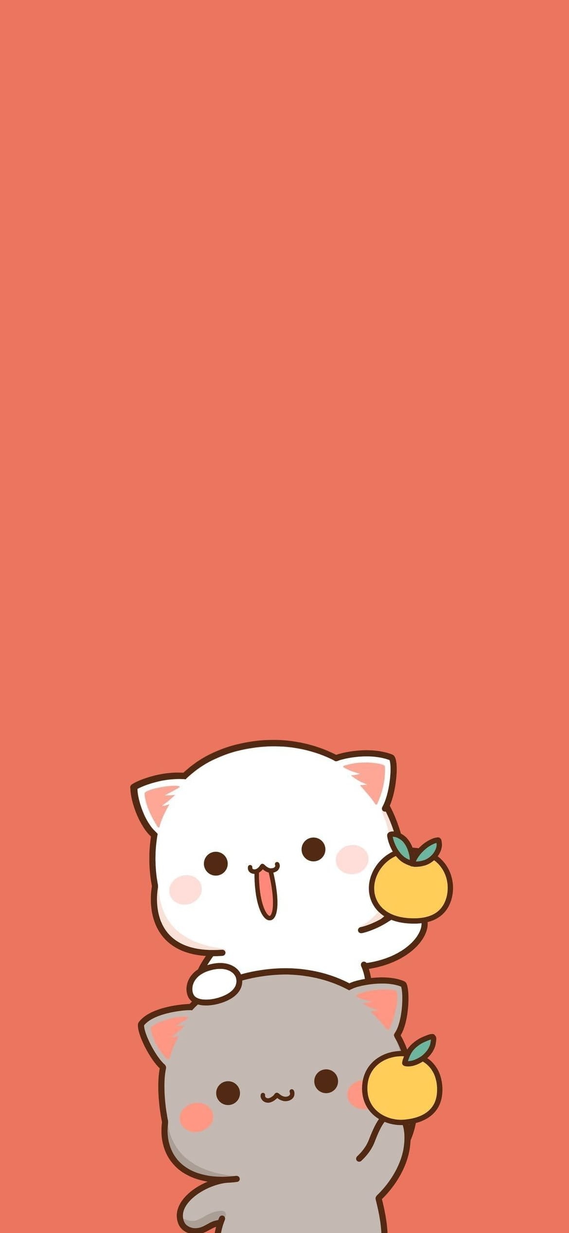 ももねこちゃんとごまくんの1170 x 2532 / スマホ壁紙