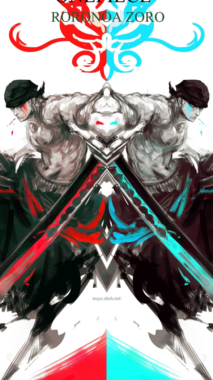 かっこいい手書き風のロロノア・ゾロ / ワンピースの750 x 1334 / スマホ壁紙