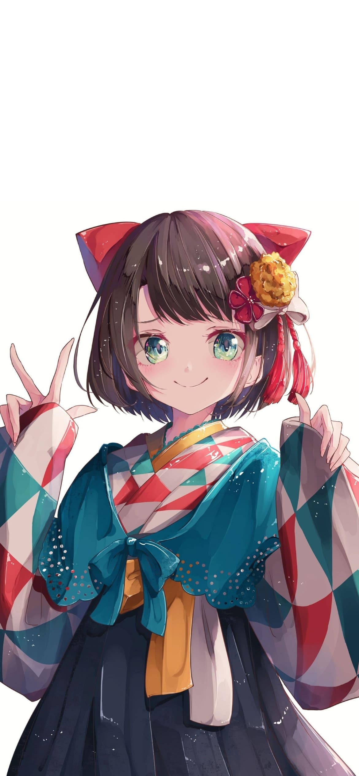 着物姿のかわいい大空スバル / バーチャルYouTuber / ホロライブの1170 x 2532 / スマホ壁紙