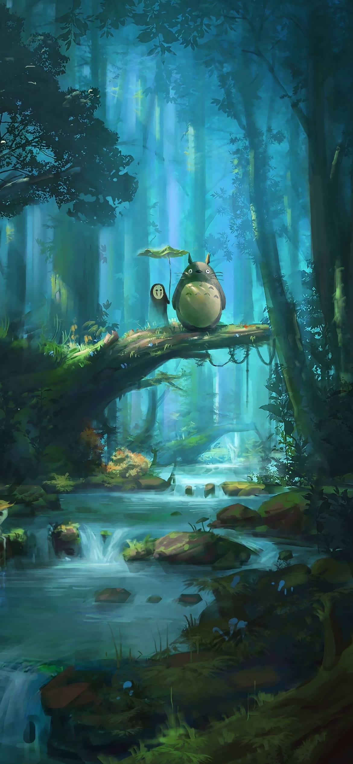 綺麗なトトロの森 / カオナシ / ジブリの1170 x 2532 / スマホ壁紙