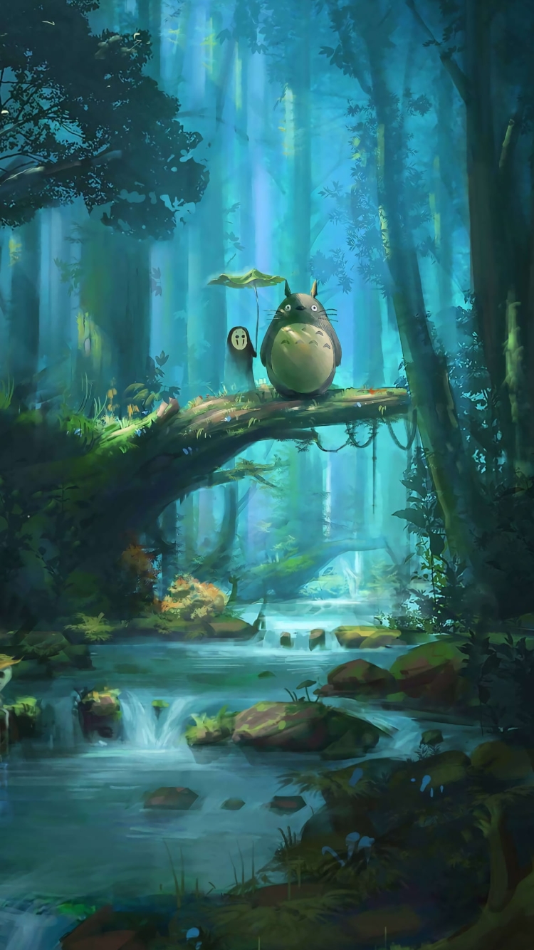 綺麗なトトロの森 / カオナシ / ジブリの750 x 1334 / スマホ壁紙