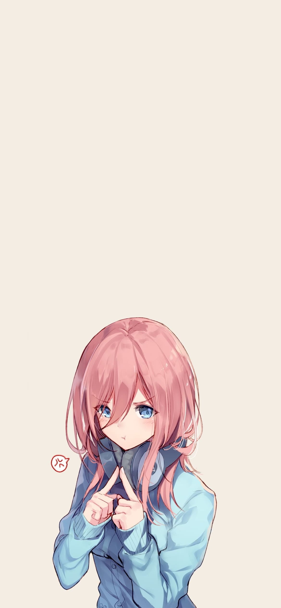 かわいい中野 三玖 / 五等分の花嫁 / ダメ / NG / ファンアートの1170 x 2532 / スマホ壁紙