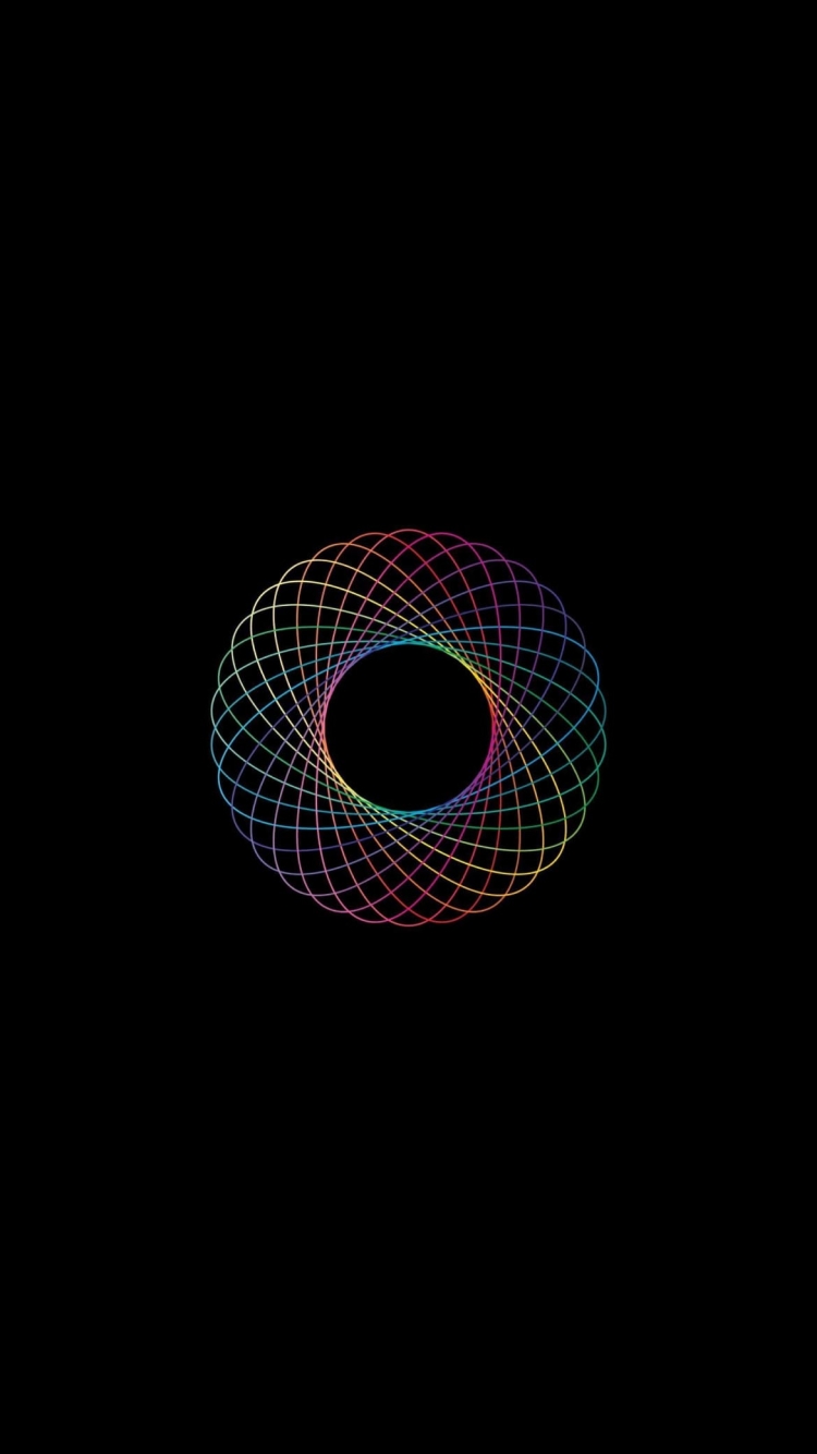 虹色 楕円 アブストラクトの750 x 1334 / スマホ壁紙