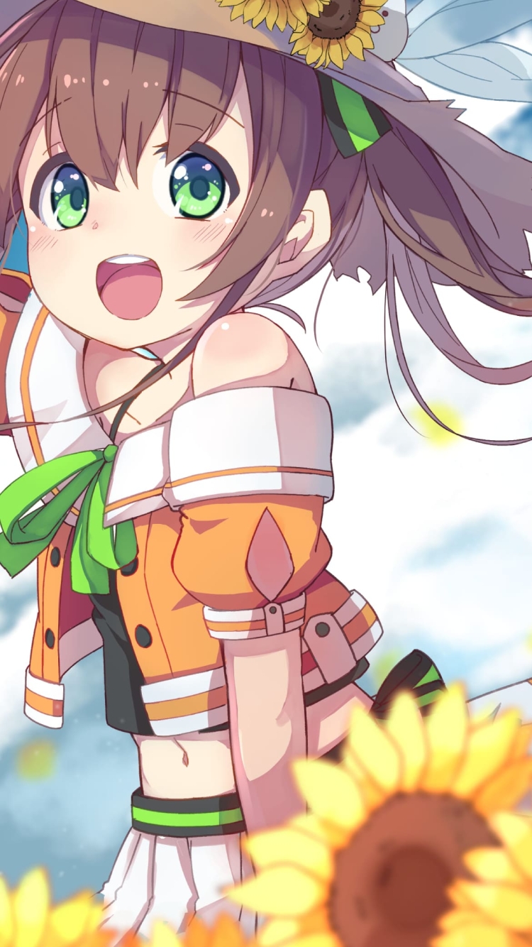かわいい夏色まつり / バーチャルYouTuber / ホロライブの750 x 1334 / スマホ壁紙