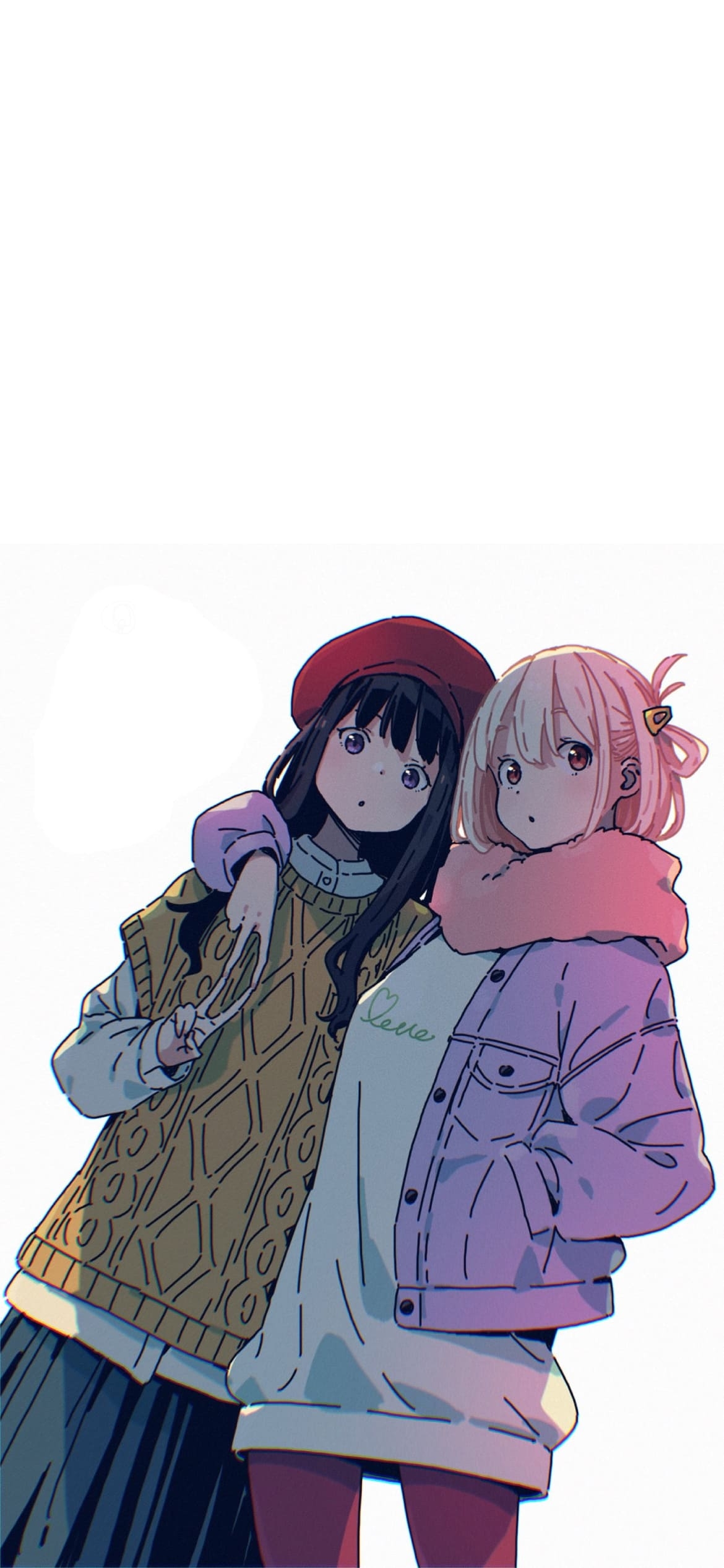 リコリス・リコイル / 錦木千束(にしきぎ ちさと) / 井ノ上たきな(いのうえ たきな)の1170 x 2532 / スマホ壁紙