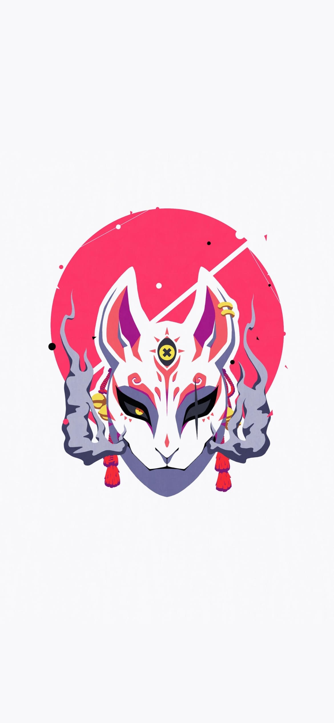 狐のお面 / 鬼滅の刃の1170 x 2532 / スマホ壁紙