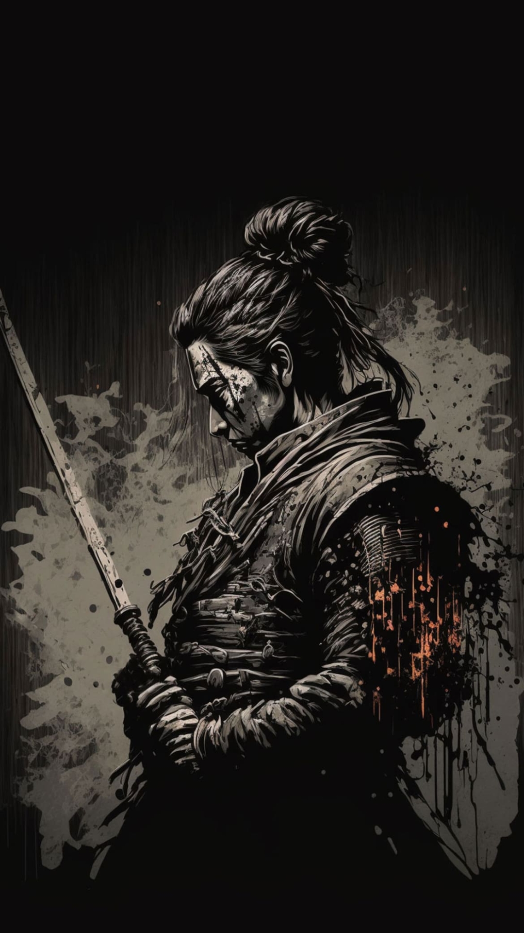 黒い侍 / 武士 / かっこいい / 日本の1080 x 1920 / スマホ壁紙