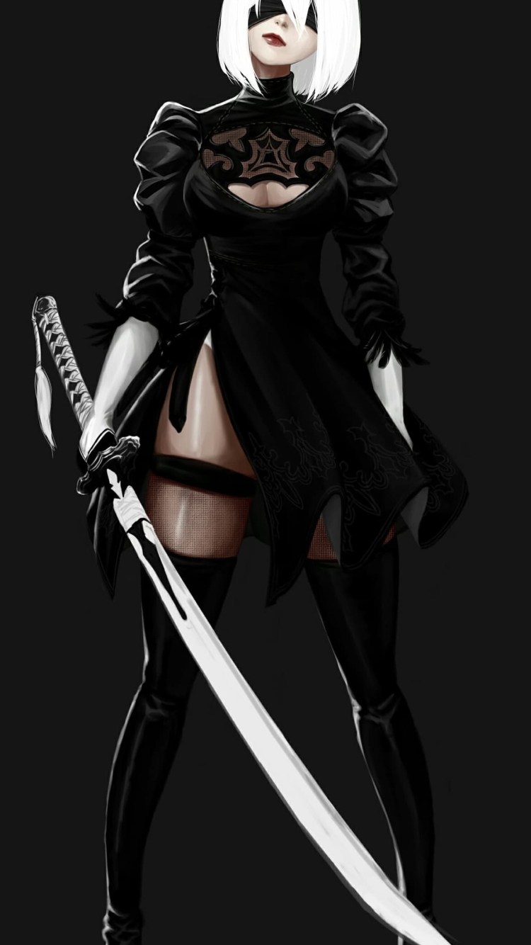 2B / ニーア・オートマタ / ファンアートの750 x 1334 / スマホ壁紙