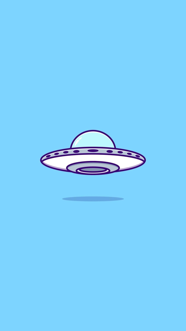 ポップなUFOのイラストの750 x 1334 / スマホ壁紙