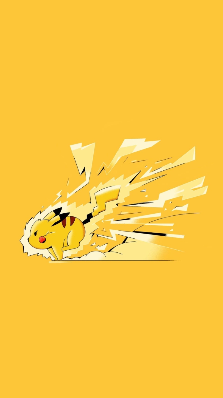 走るピカチュウ / ポケモンの750 x 1334 / スマホ壁紙