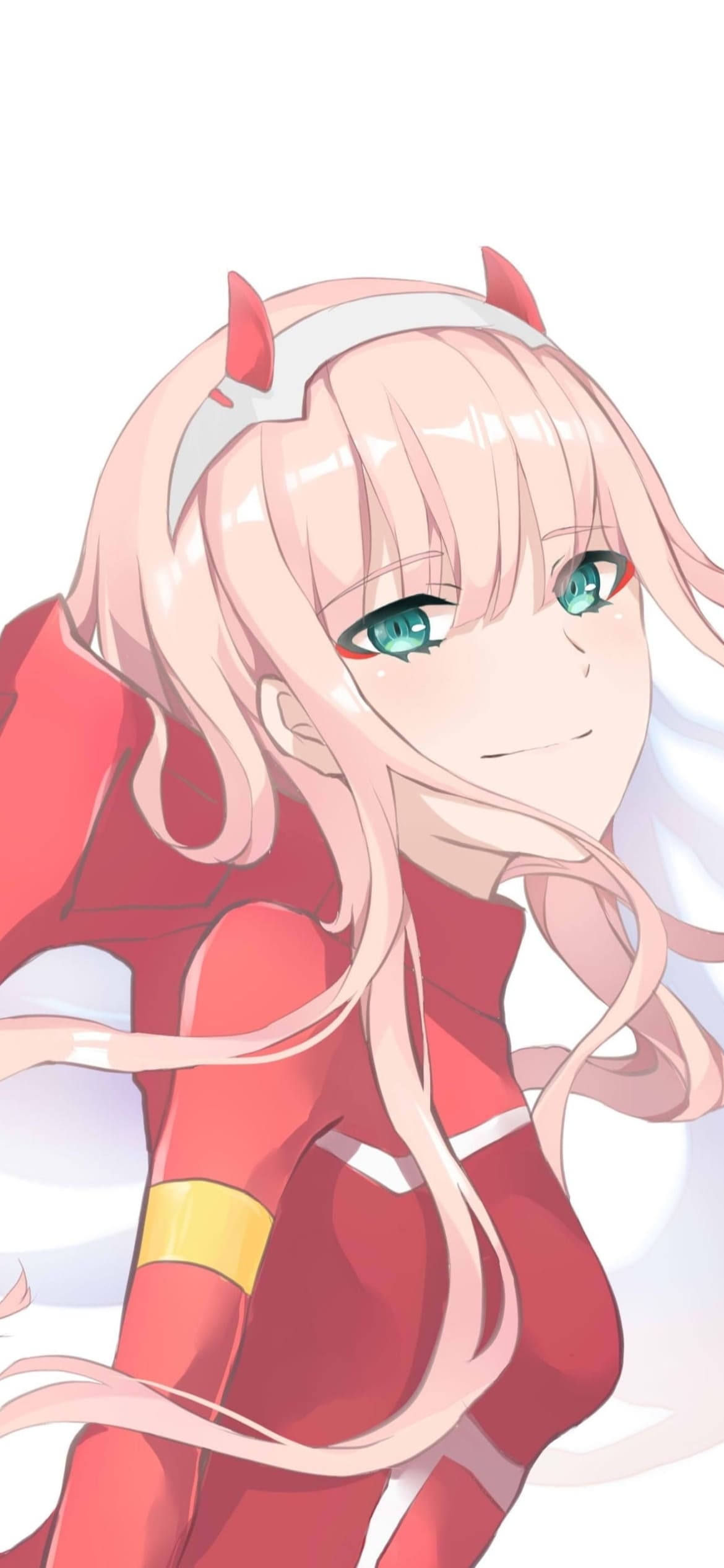 Darling In The Franxx / ダーリン・イン・ザ・フランキス / かわいいゼロツー Code:002 / ファンアートの1170 x 2532 / スマホ壁紙