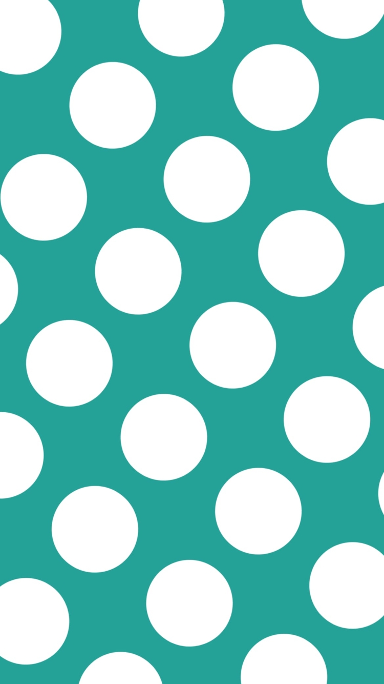 濃い緑色の水玉 ドット柄の750 x 1334 / スマホ壁紙