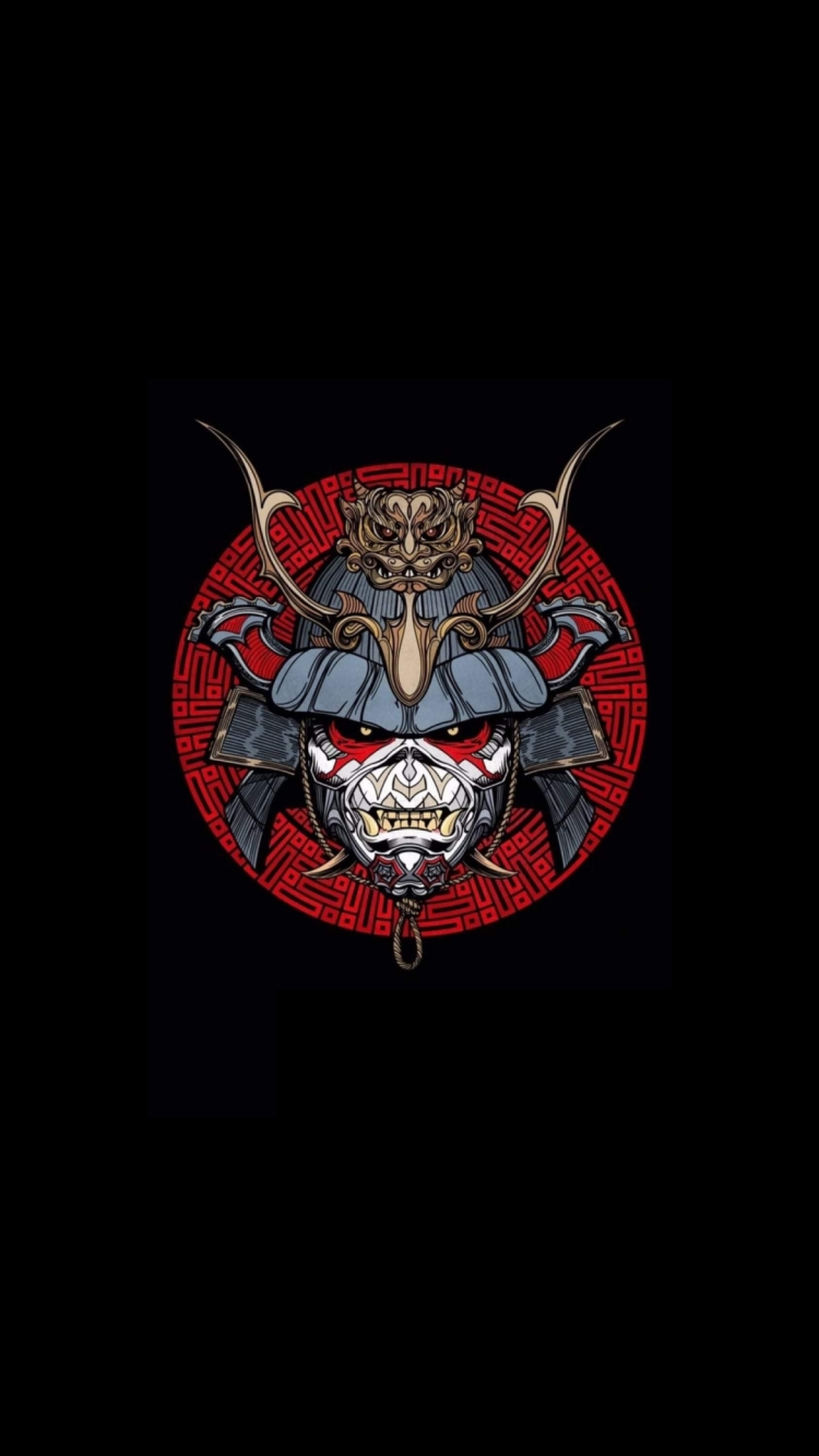 かっこいい鎧武者 / 兜 / 面頬 / 侍 / 日本の750 x 1334 / スマホ壁紙