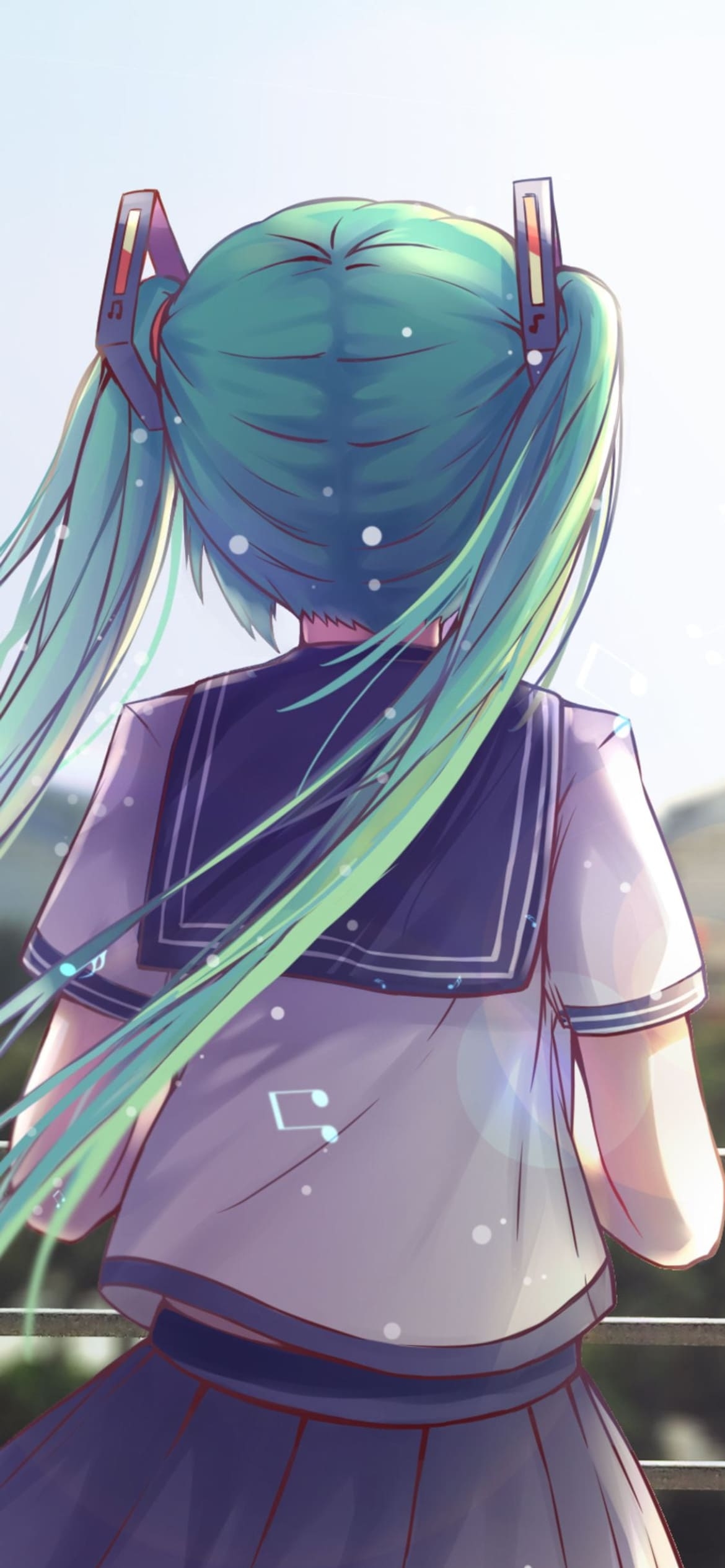 セーラー服 / 初音ミク / 後ろ姿の1170 x 2532 / スマホ壁紙