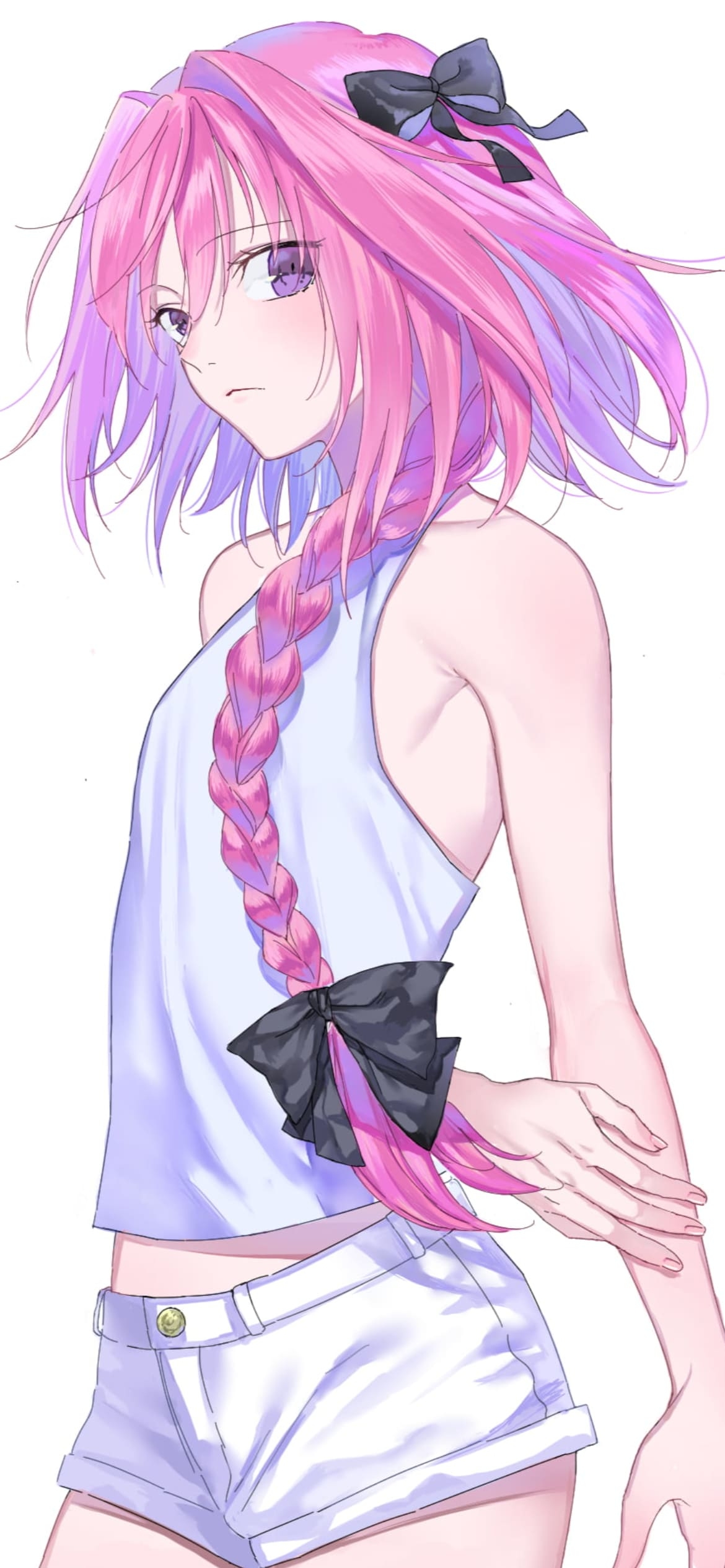 ショートパンツを履いた澄ました表情のアストルフォ / Fate/Apocrypha / ファンアートの1170 x 2532 / スマホ壁紙