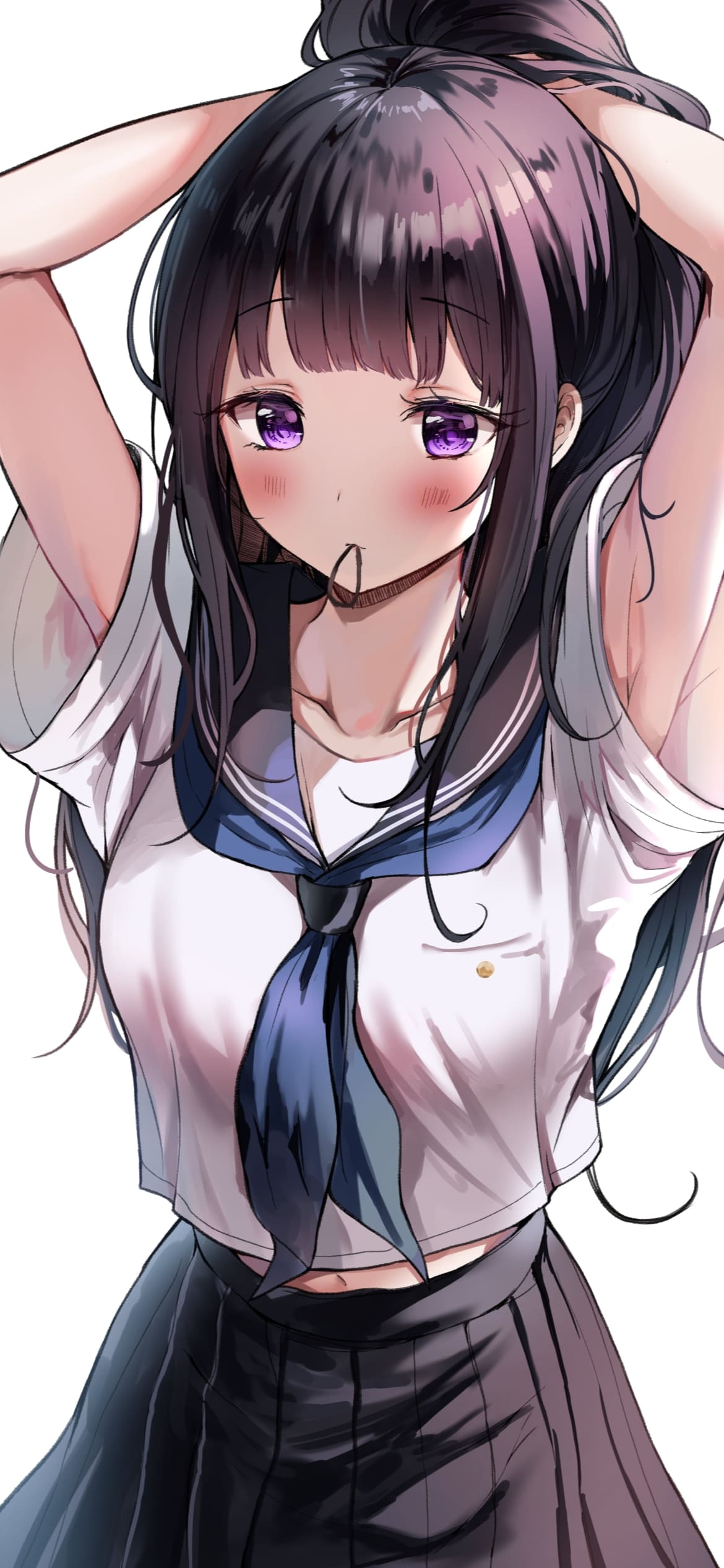 髪をかきあげる千反田える / 氷菓 / ファンアートの1170 x 2532 / スマホ壁紙