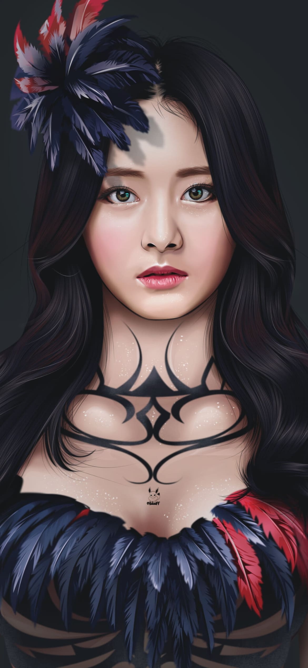 ツウィ / TWICE / TZUYU / 쯔위 / イラスト / ファンアートの1170 x 2532 / スマホ壁紙
