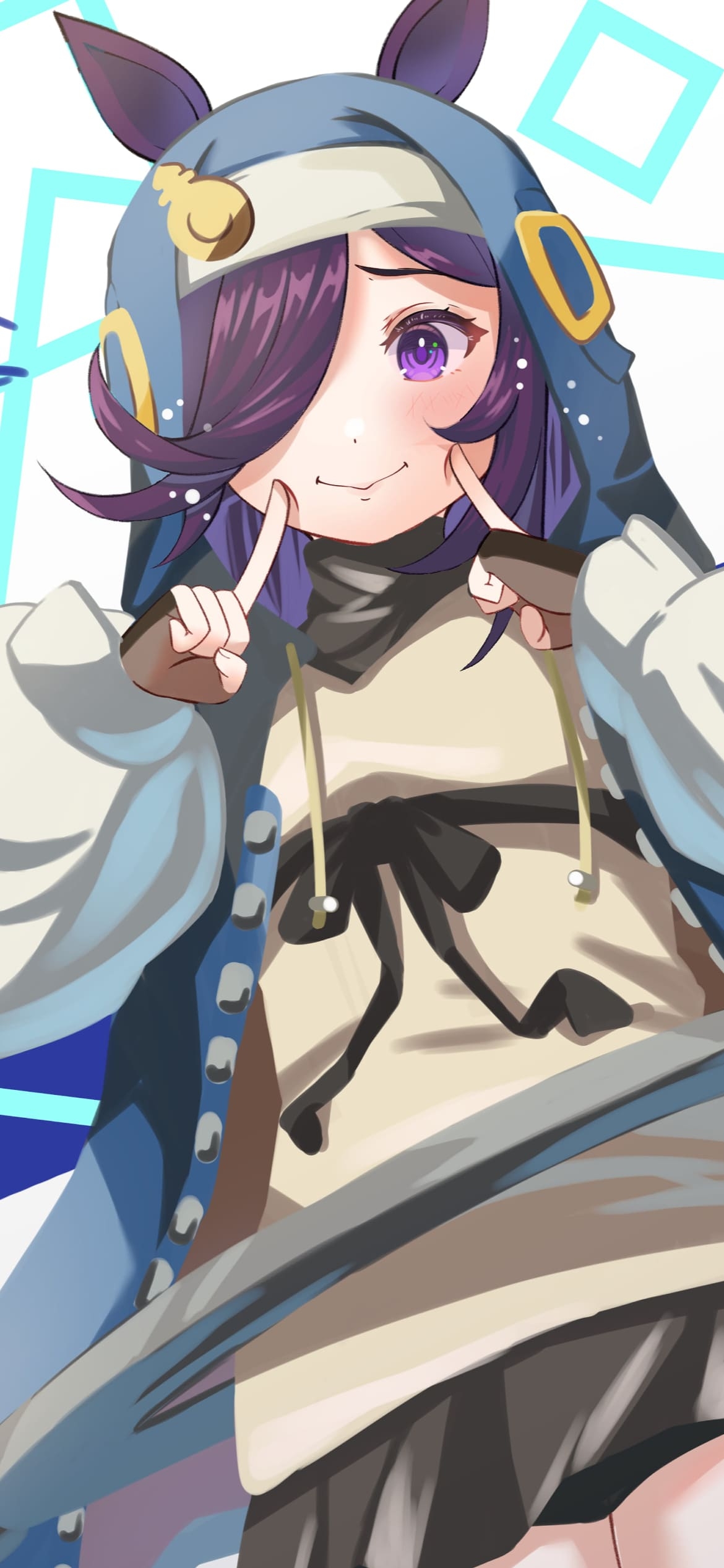 ほっぺに指をあてる可愛いライスシャワー / ウマ娘 / ファンアートの1170 x 2532 / スマホ壁紙