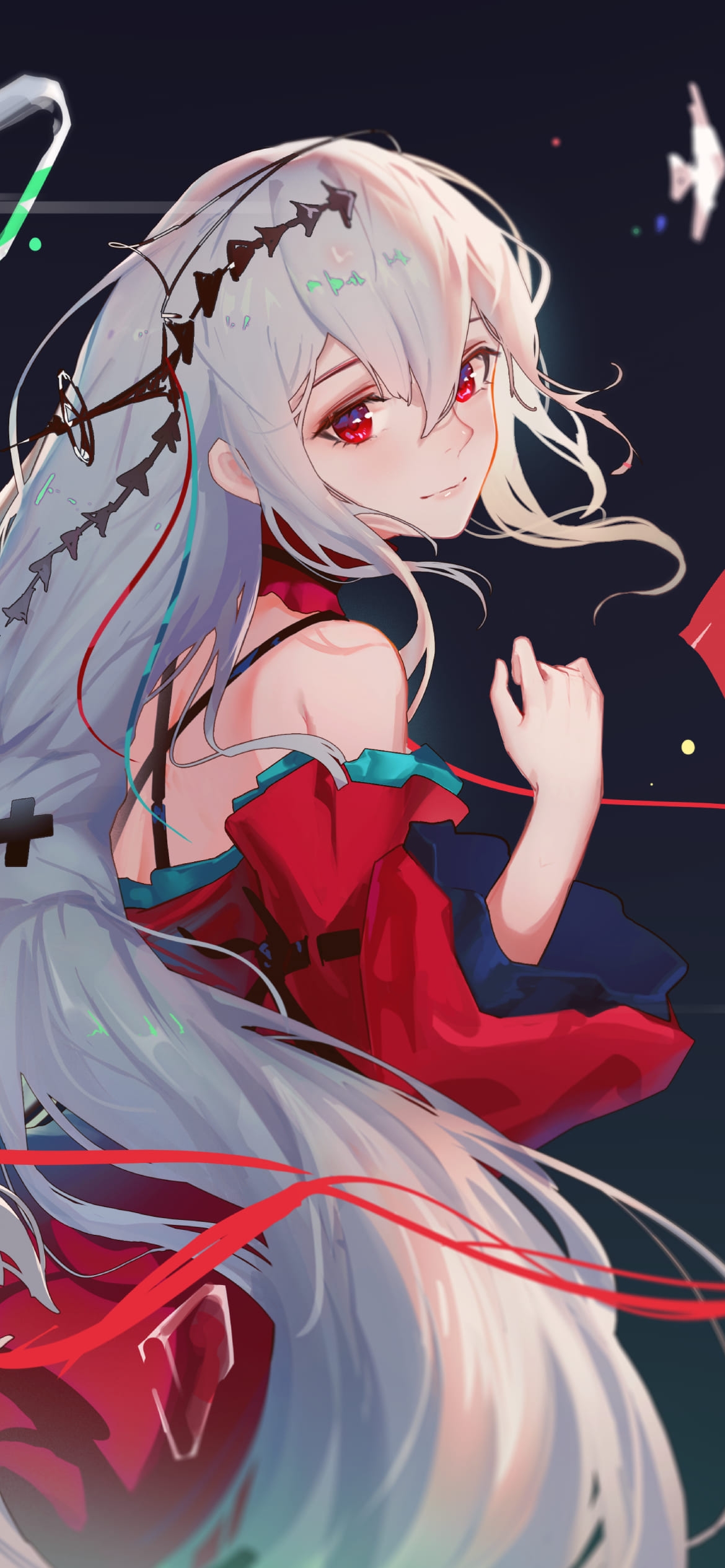 振り返る濁心スカジ(だくしんすかじ) / かわいい / アークナイツ / ファンアート / イラストの1170 x 2532 / スマホ壁紙