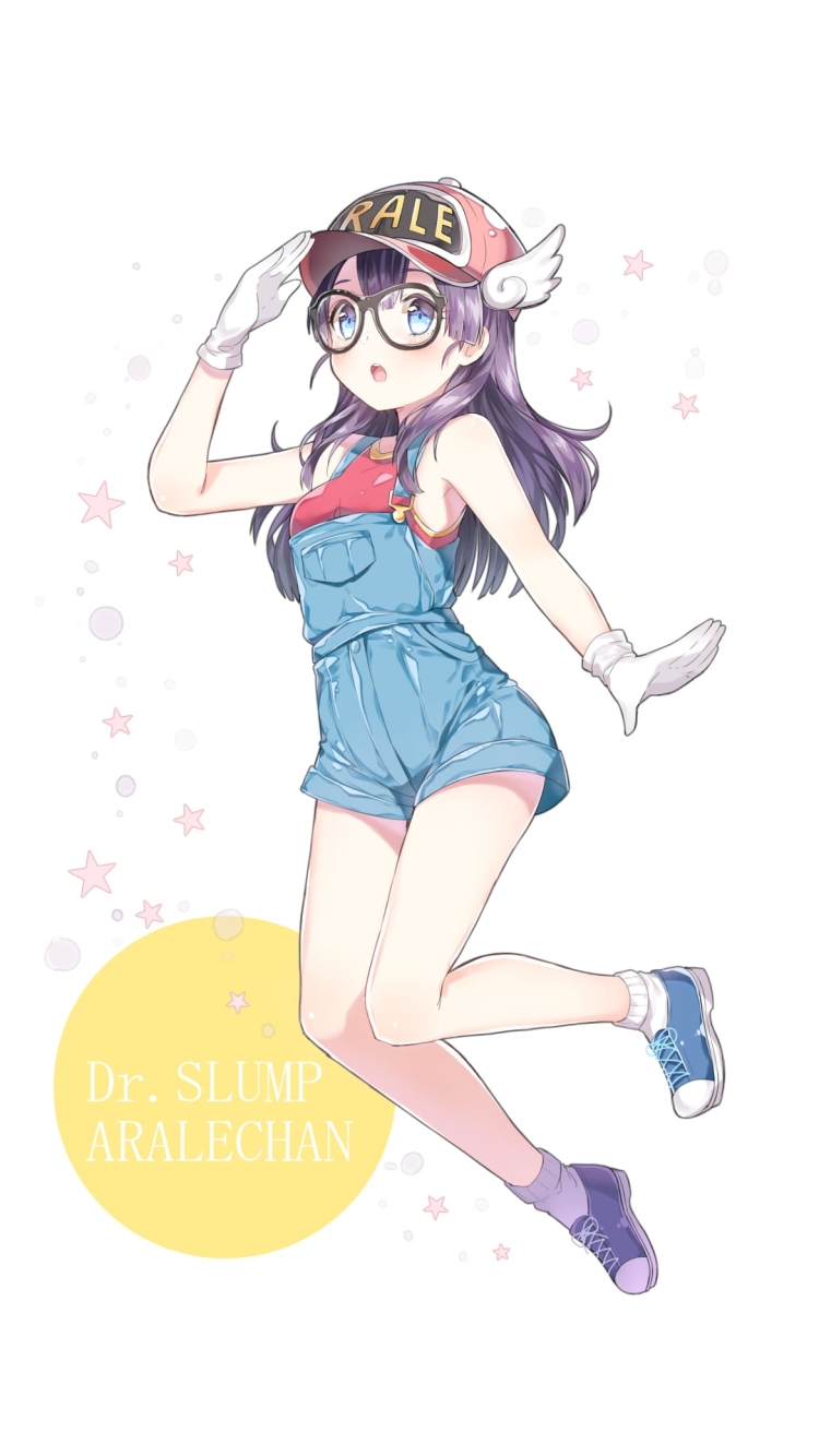 ジャンプするアラレちゃん / Dr.スランプ / ファンアート / イラストの750 x 1334 / スマホ壁紙