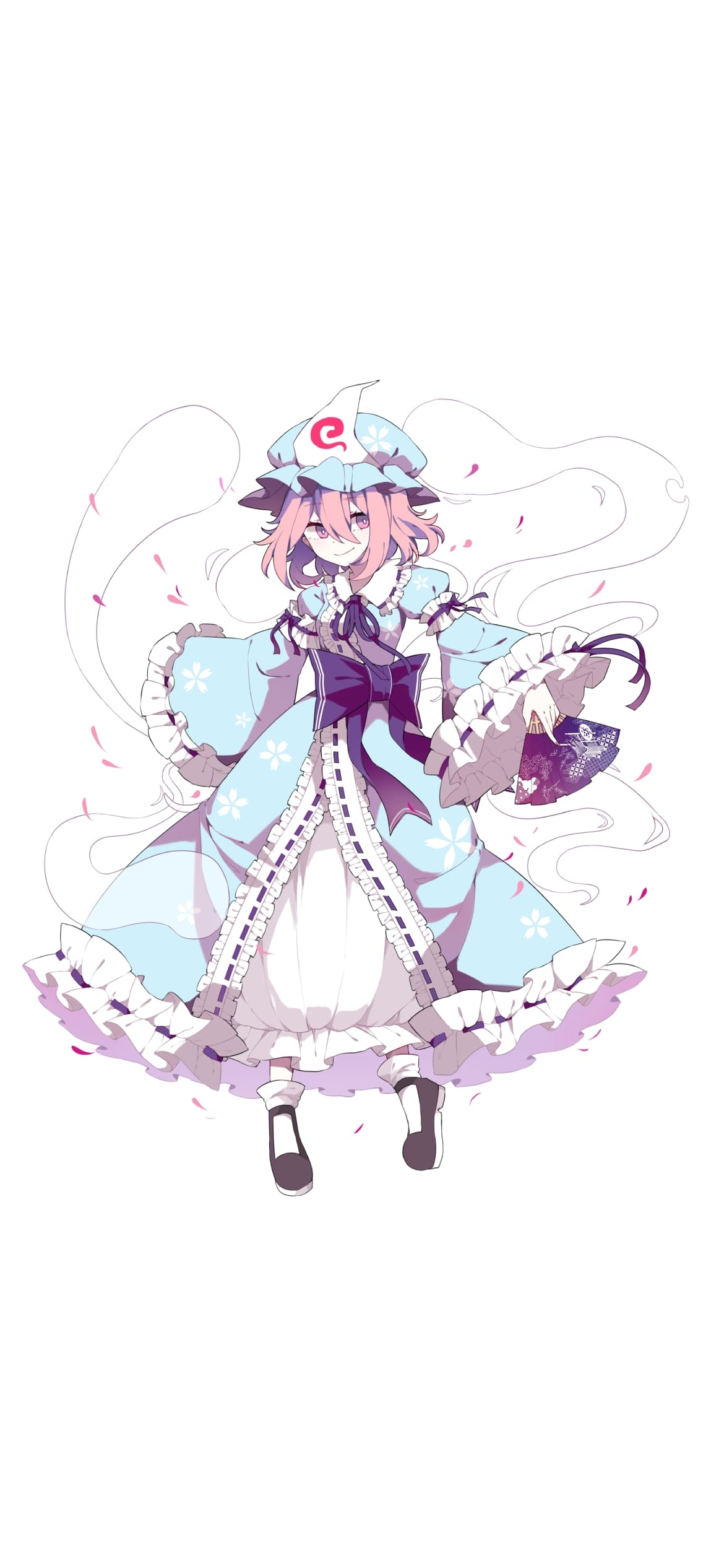 かわいい西行寺幽々子 / 東方 / ファンアート / イラストの1170 x 2532 / スマホ壁紙