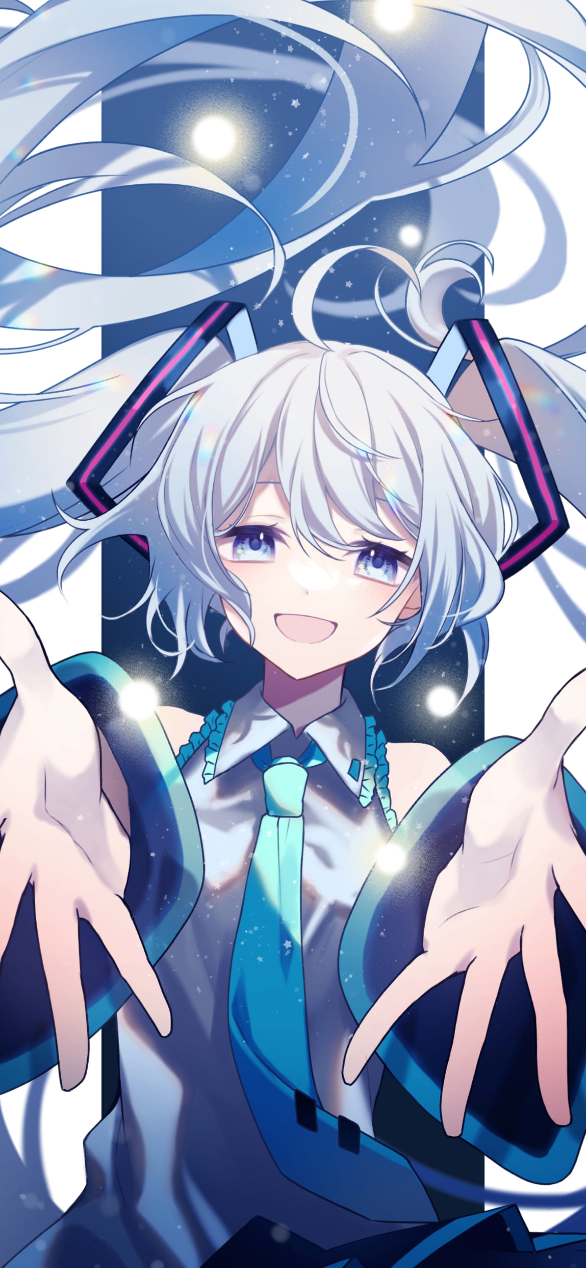 両手広げた初音ミク / かわいい / ボカロ / ボーカロイドの1170 x 2532 / スマホ壁紙