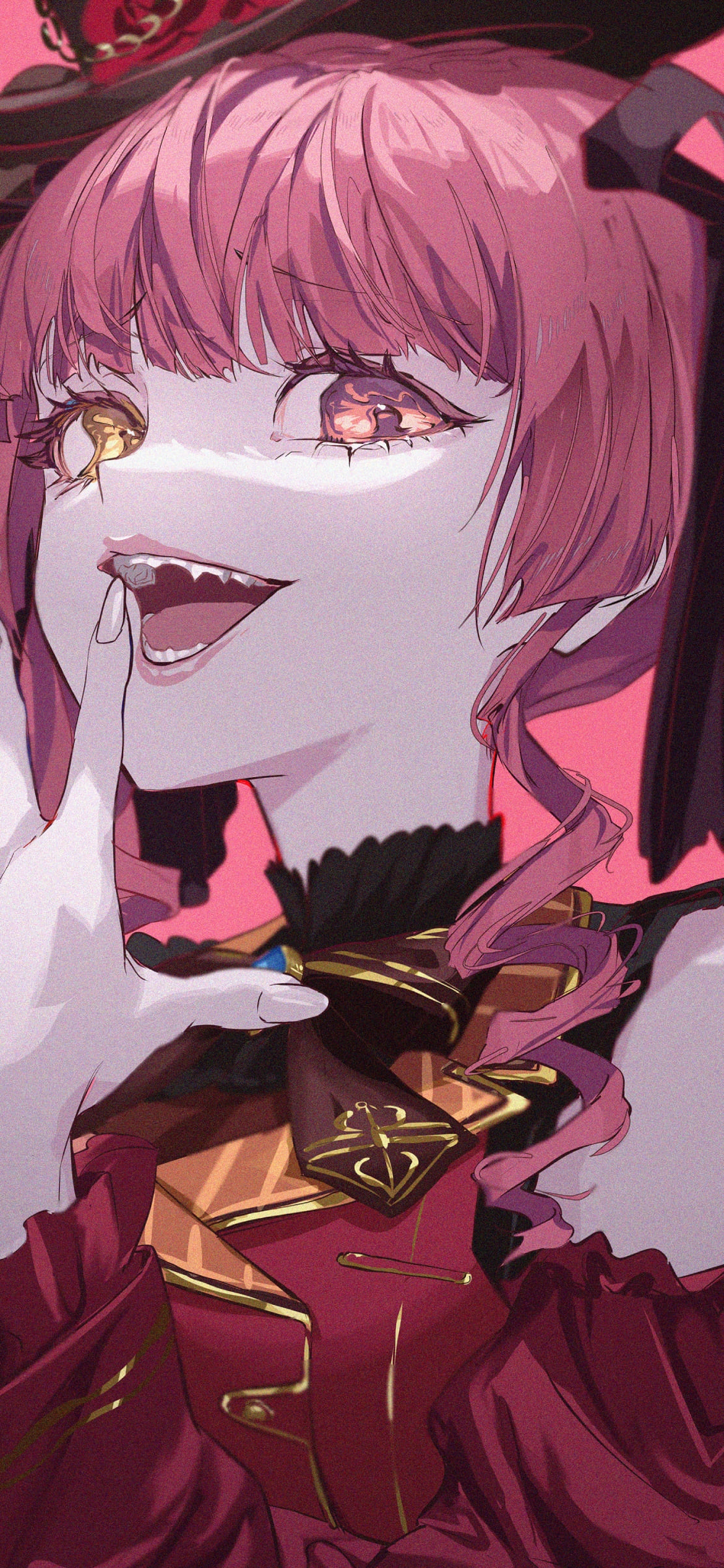 高笑いをする宝鐘マリン / バーチャルYouTuber / ホロライブ / ファンアート / イラストの1170 x 2532 / スマホ壁紙