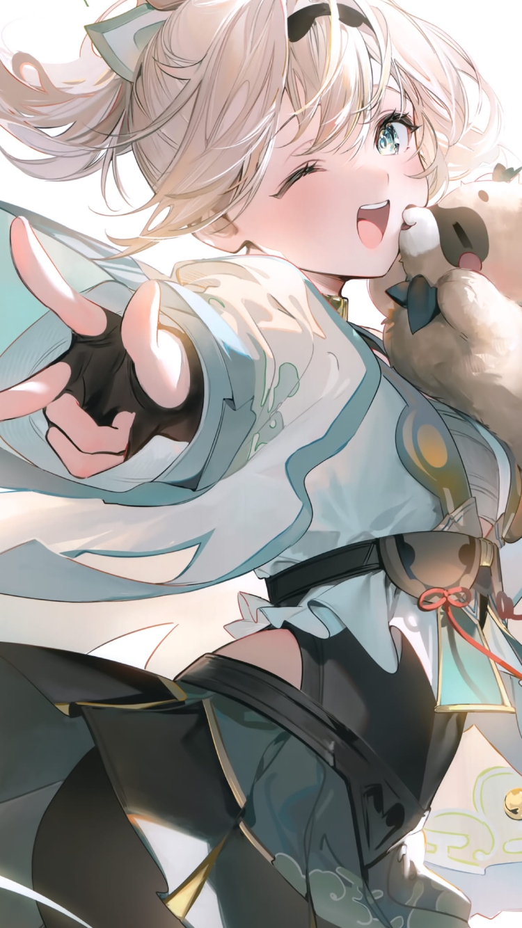 ピースをする風真いろは / ぽこべぇ / かわいい / バーチャルYoutuber / ホロライブ / ファンアート / イラストの750 x 1334 / スマホ壁紙