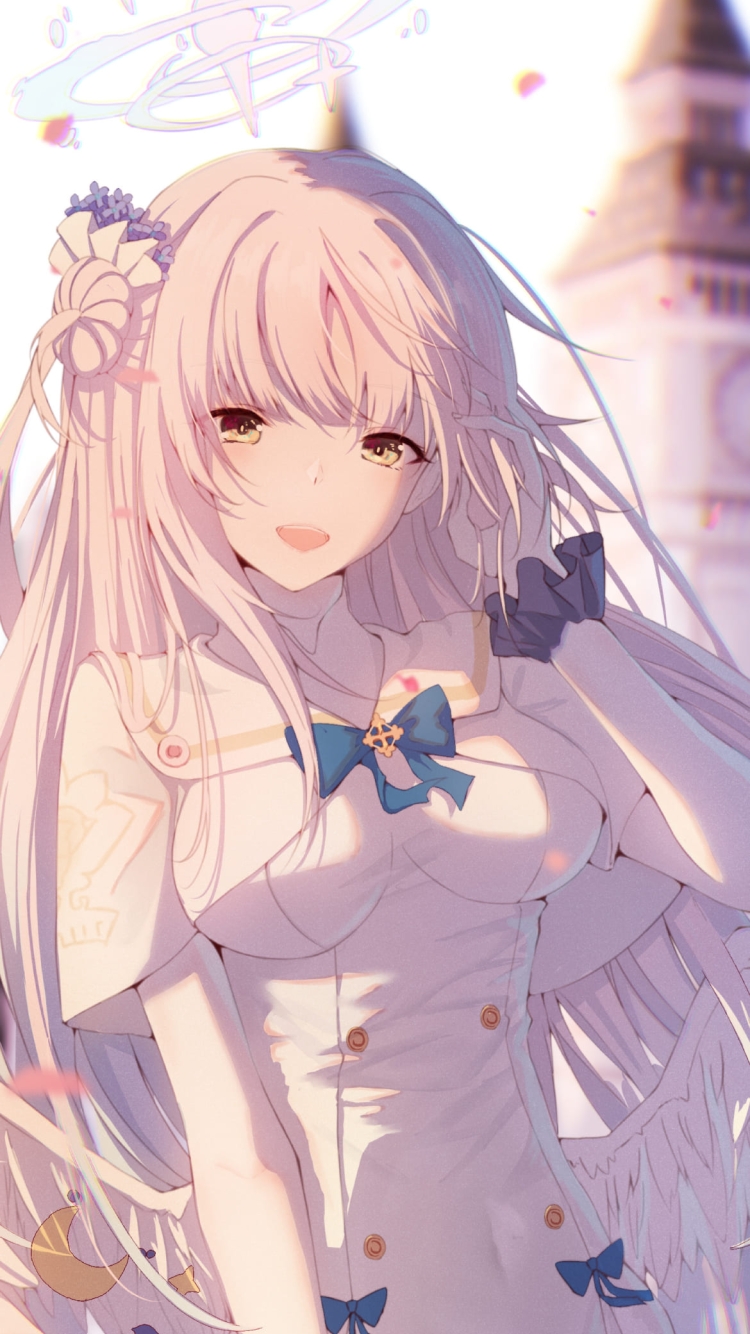お城と聖園ミカ（みその みか） / かわいい / ブルアカ / ブルーアーカイブ / ファンアート / イラストの750 x 1334 / スマホ壁紙