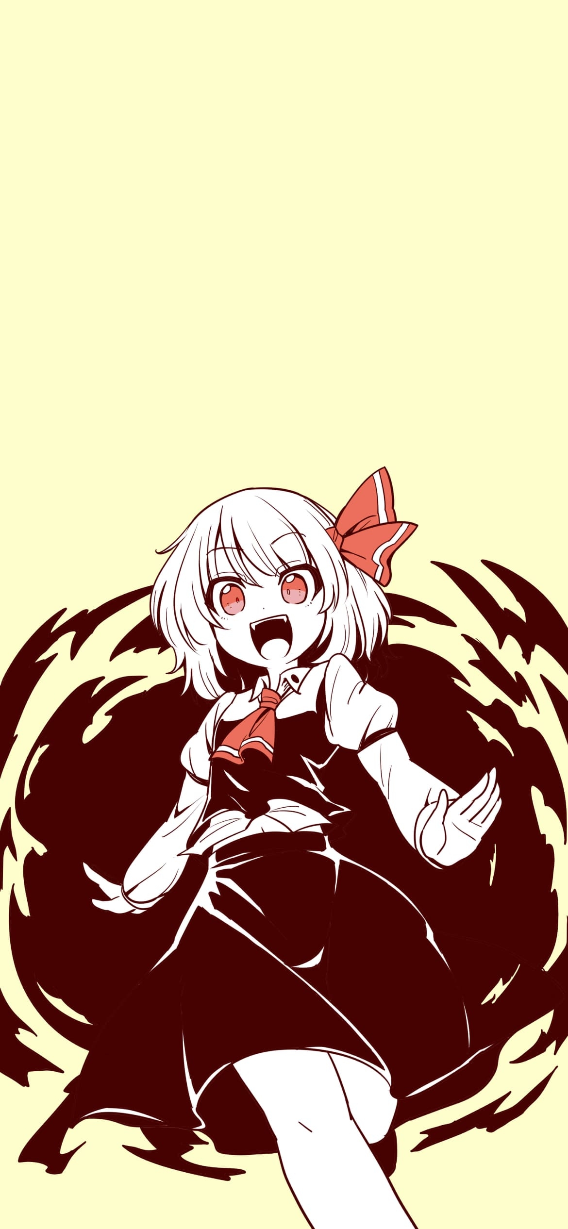 高笑いするルーミア / 東方の1170 x 2532 / スマホ壁紙