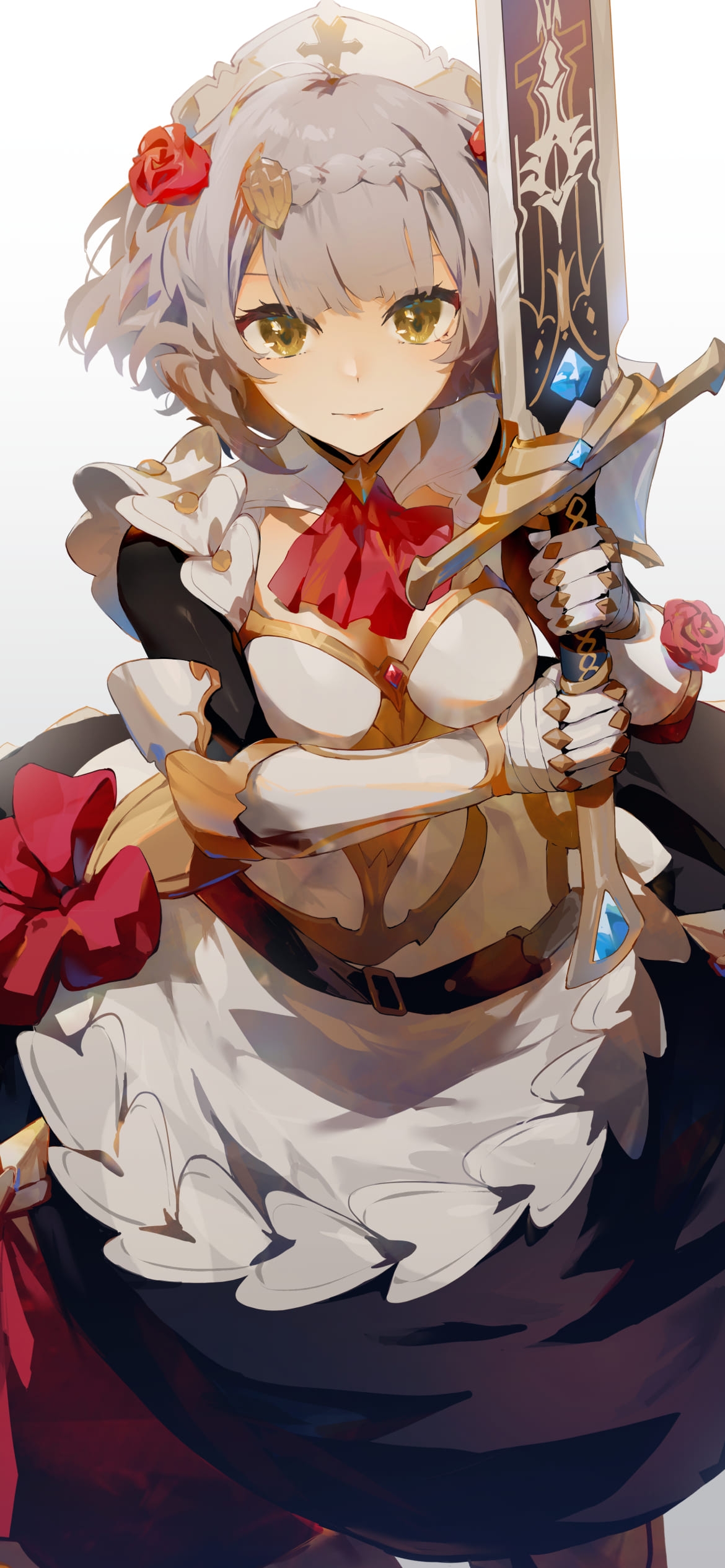 大剣を持ち構えるノエル / かわいい / 原神の1170 x 2532 / スマホ壁紙