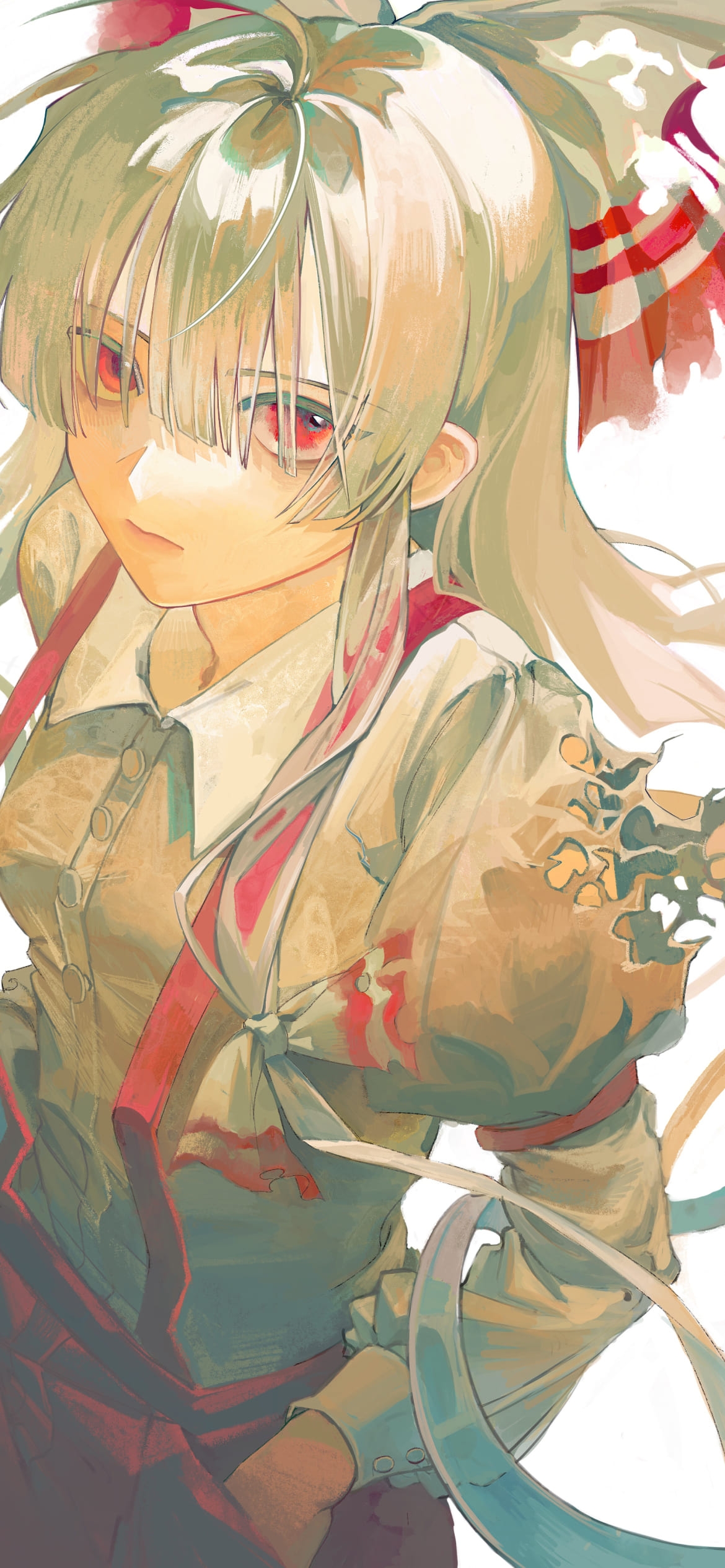 かっこいい藤原妹紅 / 東方永夜抄 / ファンアート / イラストの1170 x 2532 / スマホ壁紙