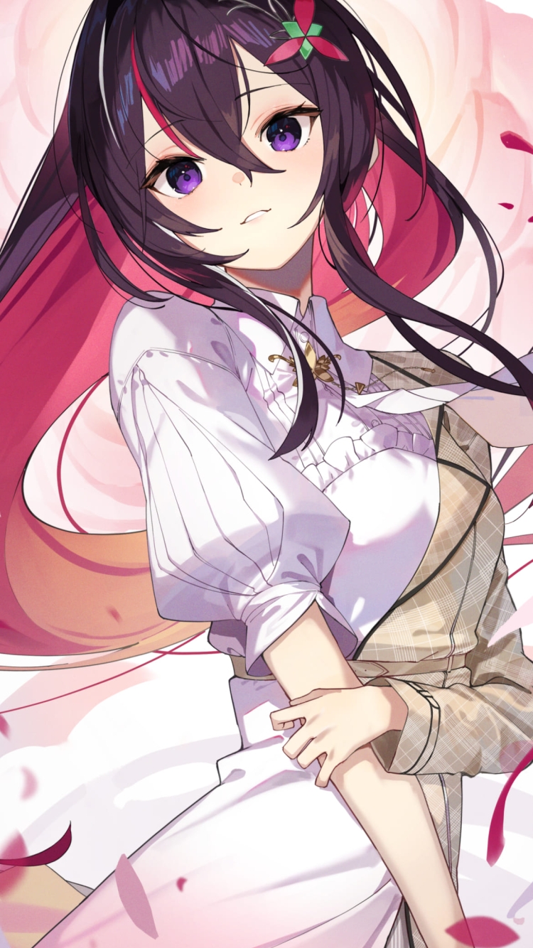腕を交差するかわいいAZKi / ホロライブ / バーチャルYouTuber / ファンアート / イラストの750 x 1334 / スマホ壁紙