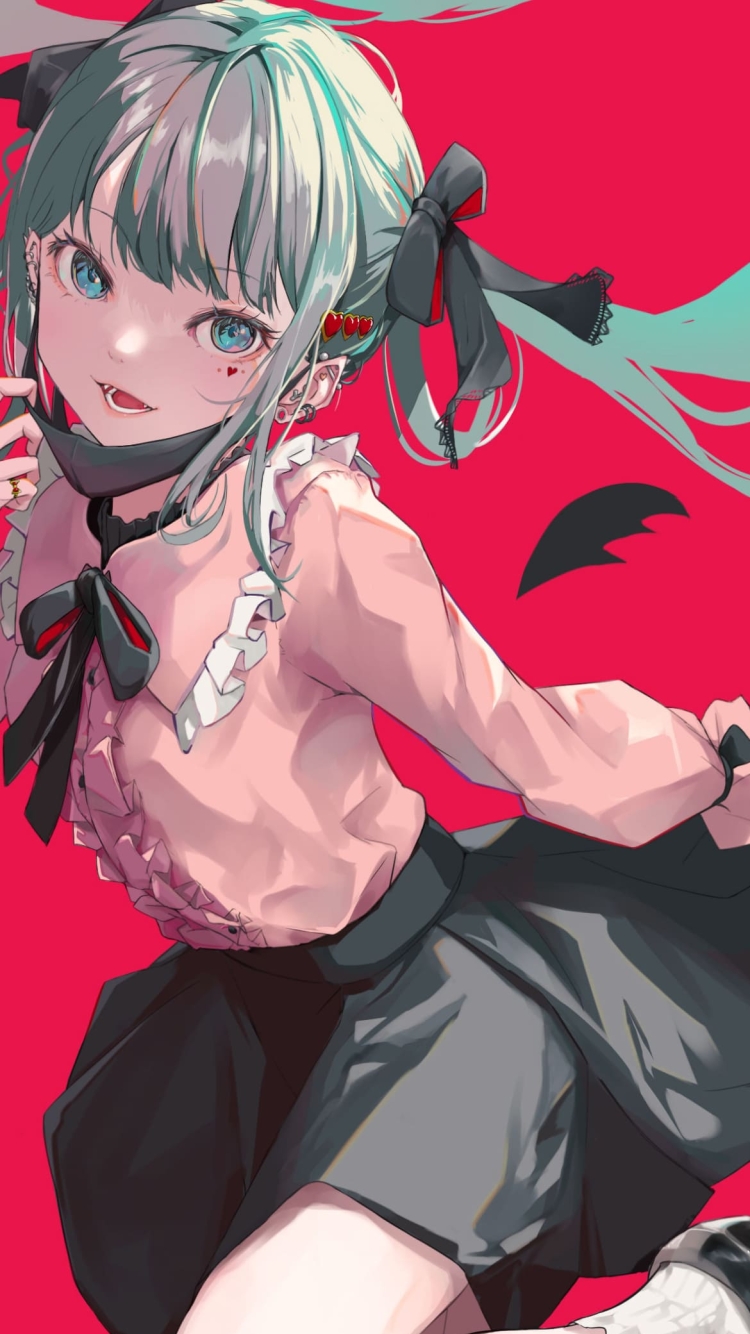 ヴァンパイアのかわいい初音ミク / deco*27 / ボカロ / ボーカロイドの750 x 1334 / スマホ壁紙