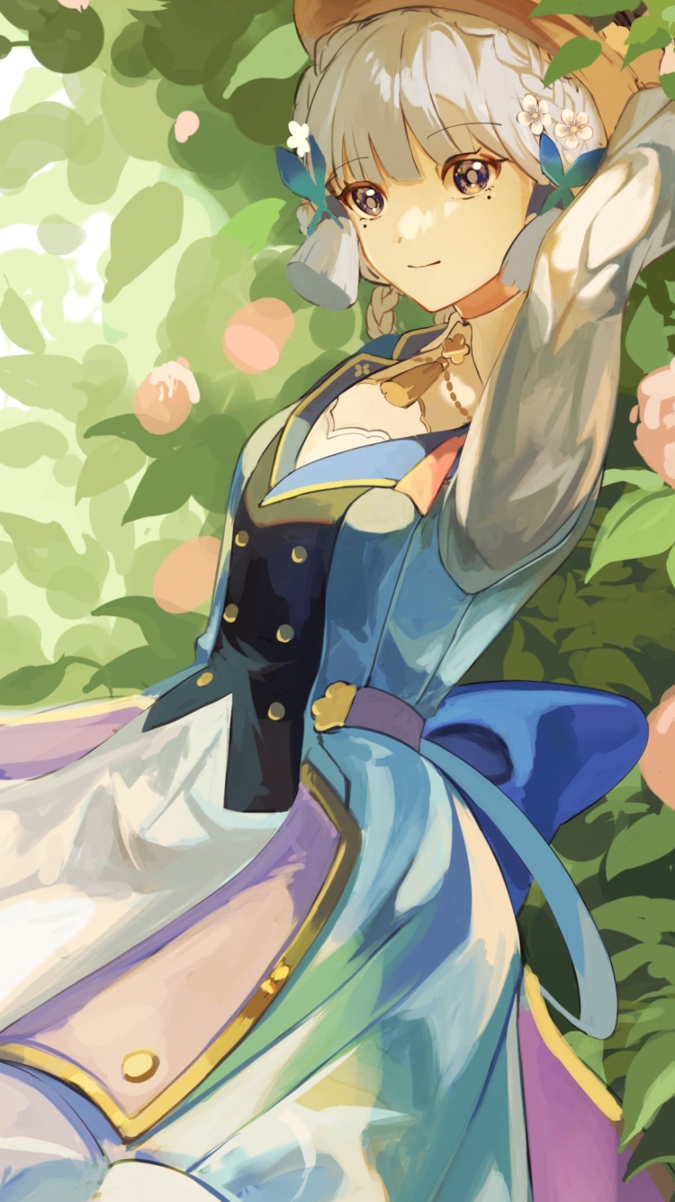 かわいい神里綾華 / 水彩 / 原神の750 x 1334 / スマホ壁紙