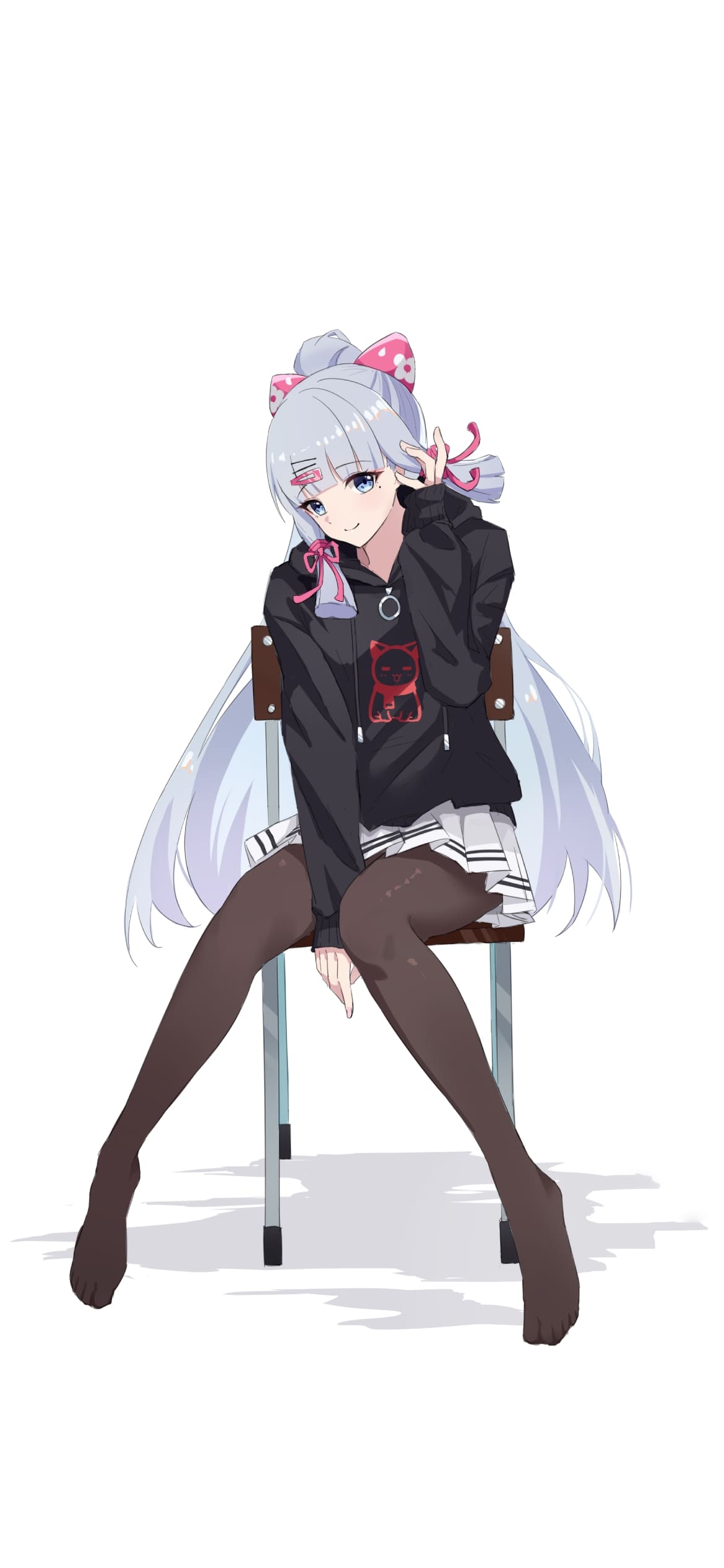 椅子に座るかわいい神里綾華 / 原神の1170 x 2532 / スマホ壁紙